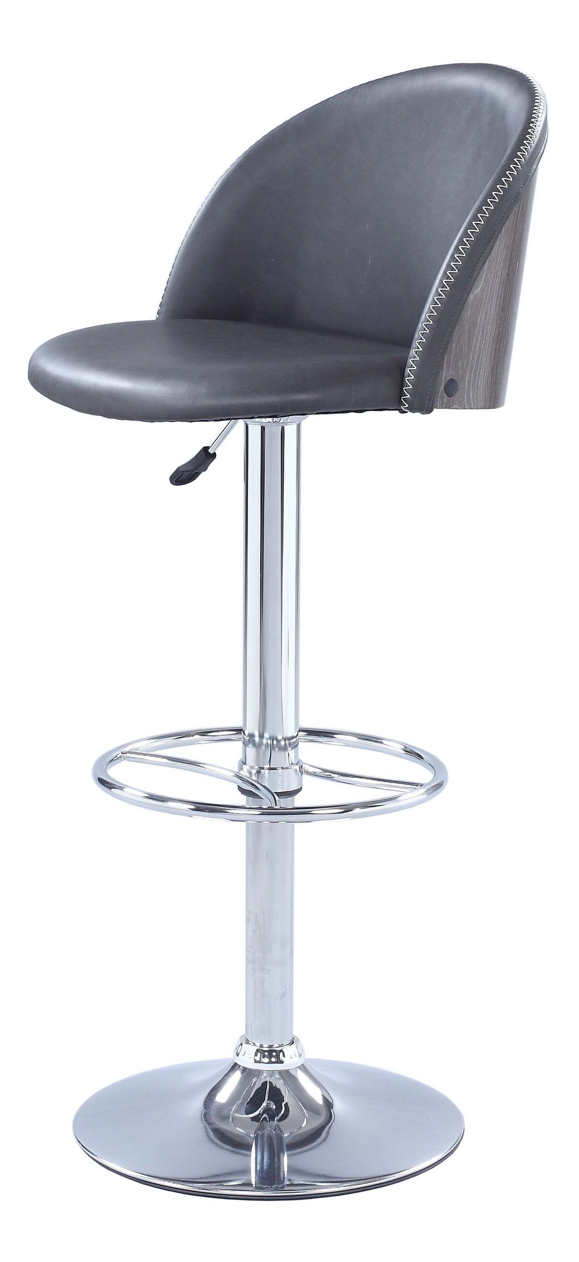 1313 Pneumatic Rounded Back Adjustable Swivel PU Stool