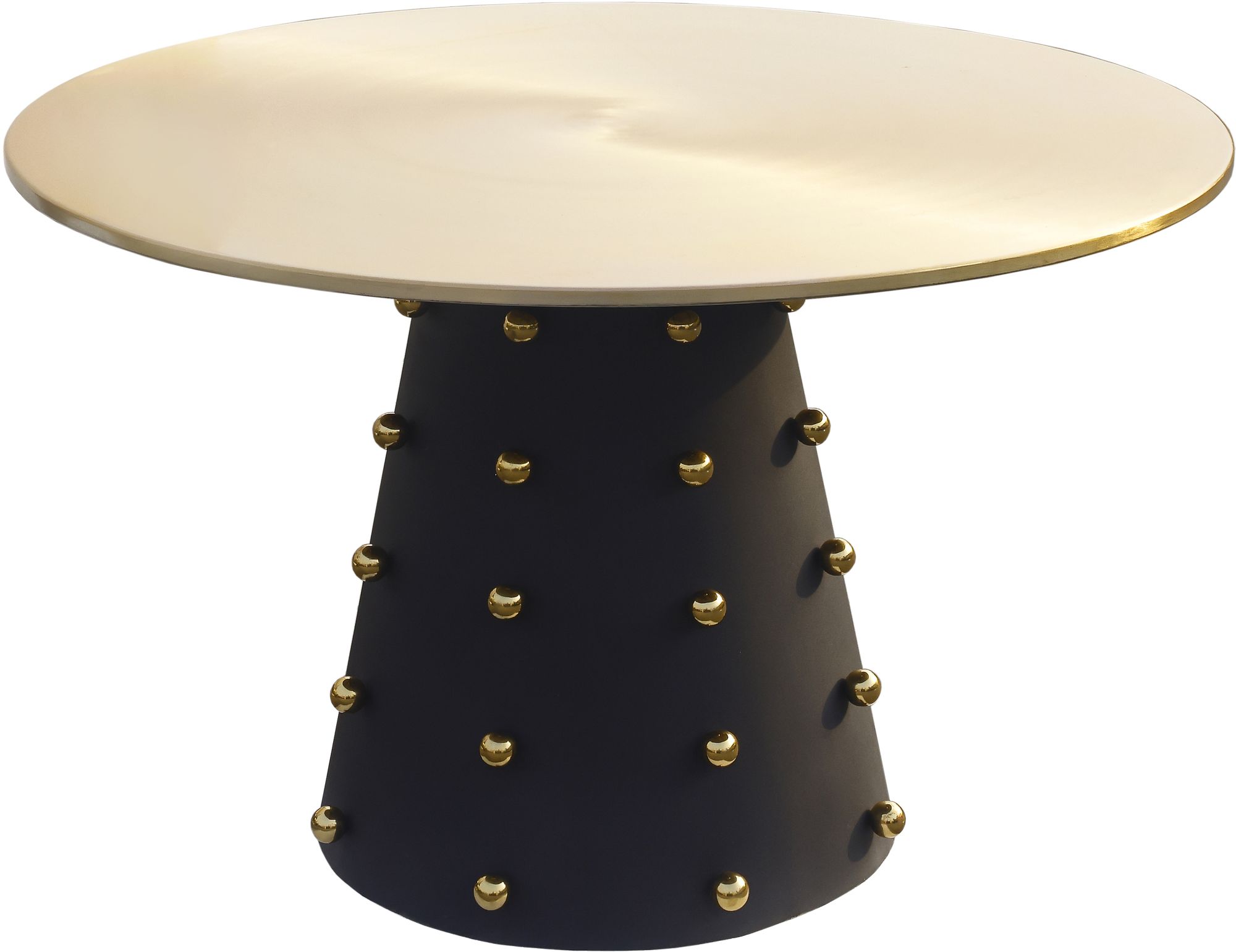 Raven 48" Round Brushed Dining Table with Matte Black Base
