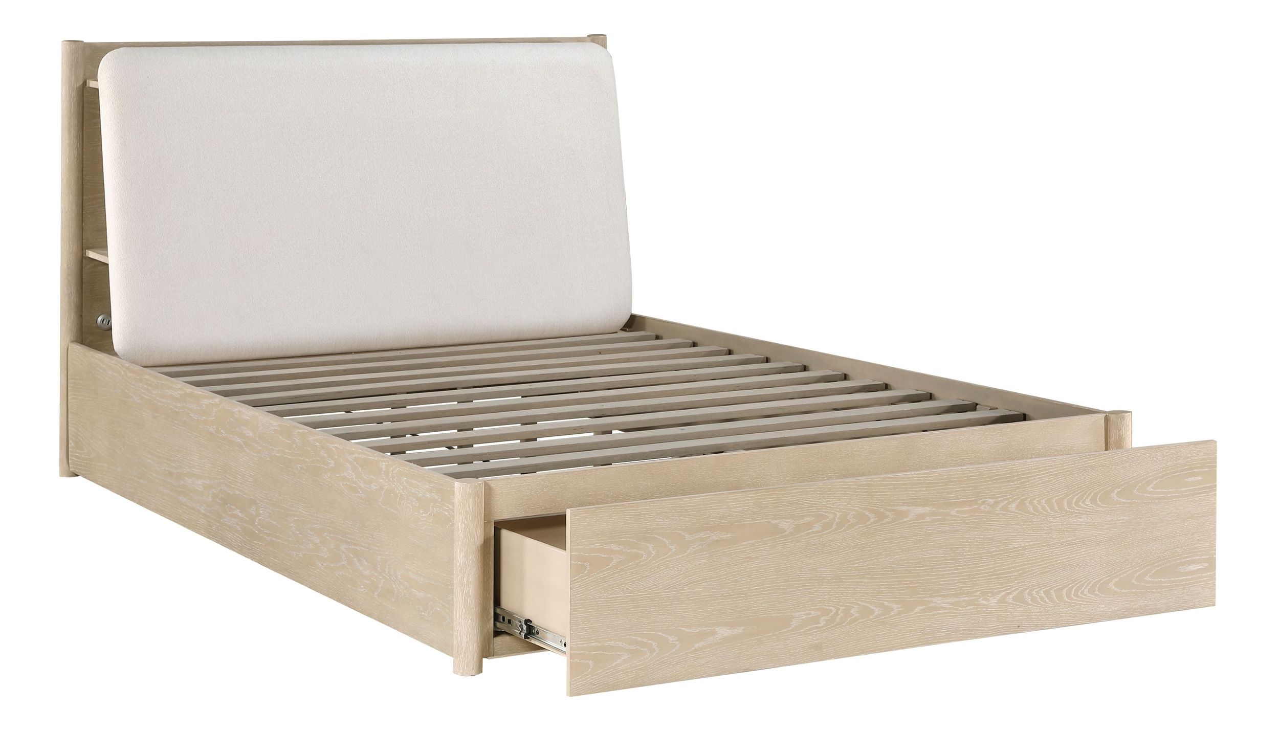 Matteo Polyester/Wood Storage California King Platform Bed
