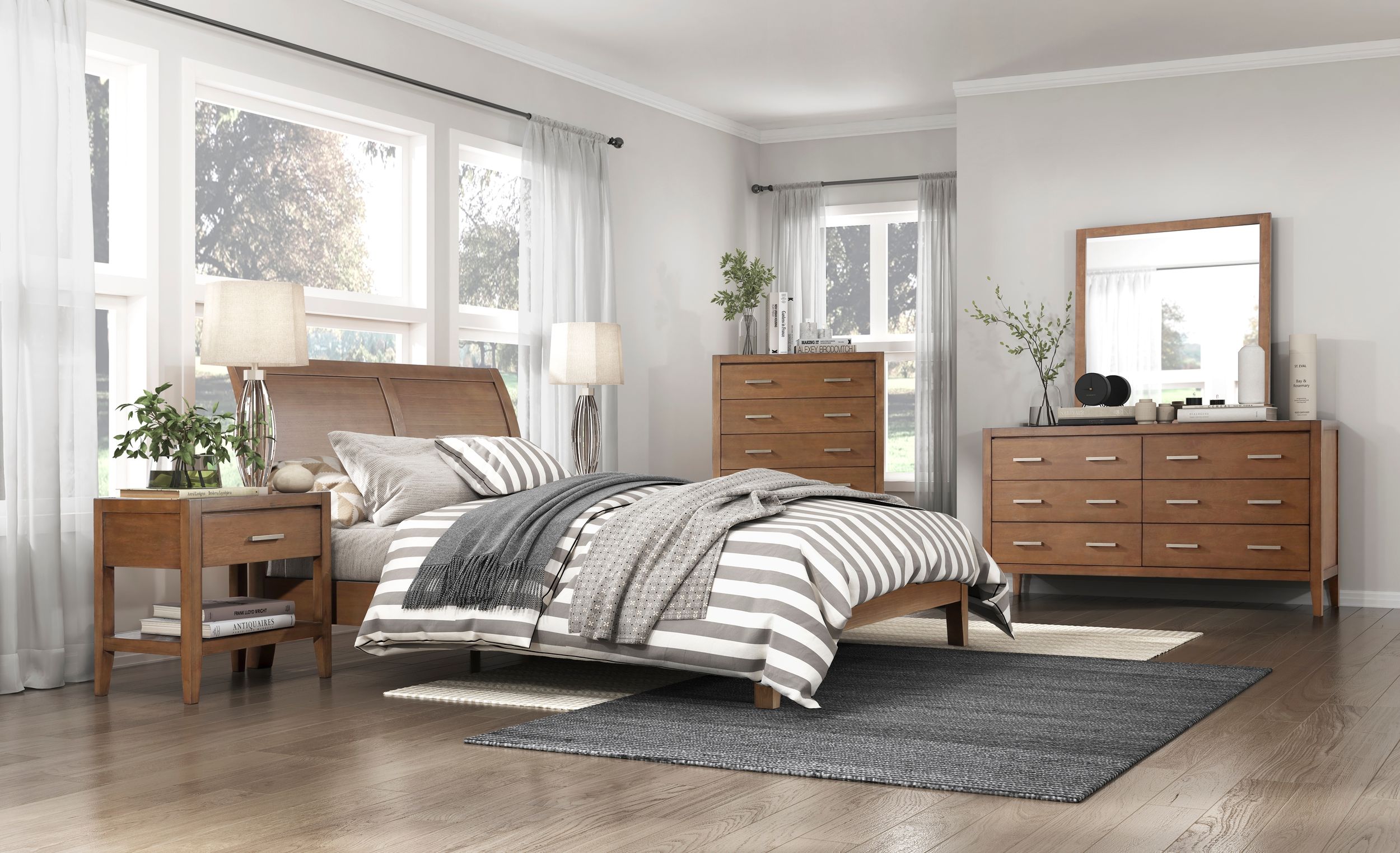 Evans Wood Eastern King Platform Bed