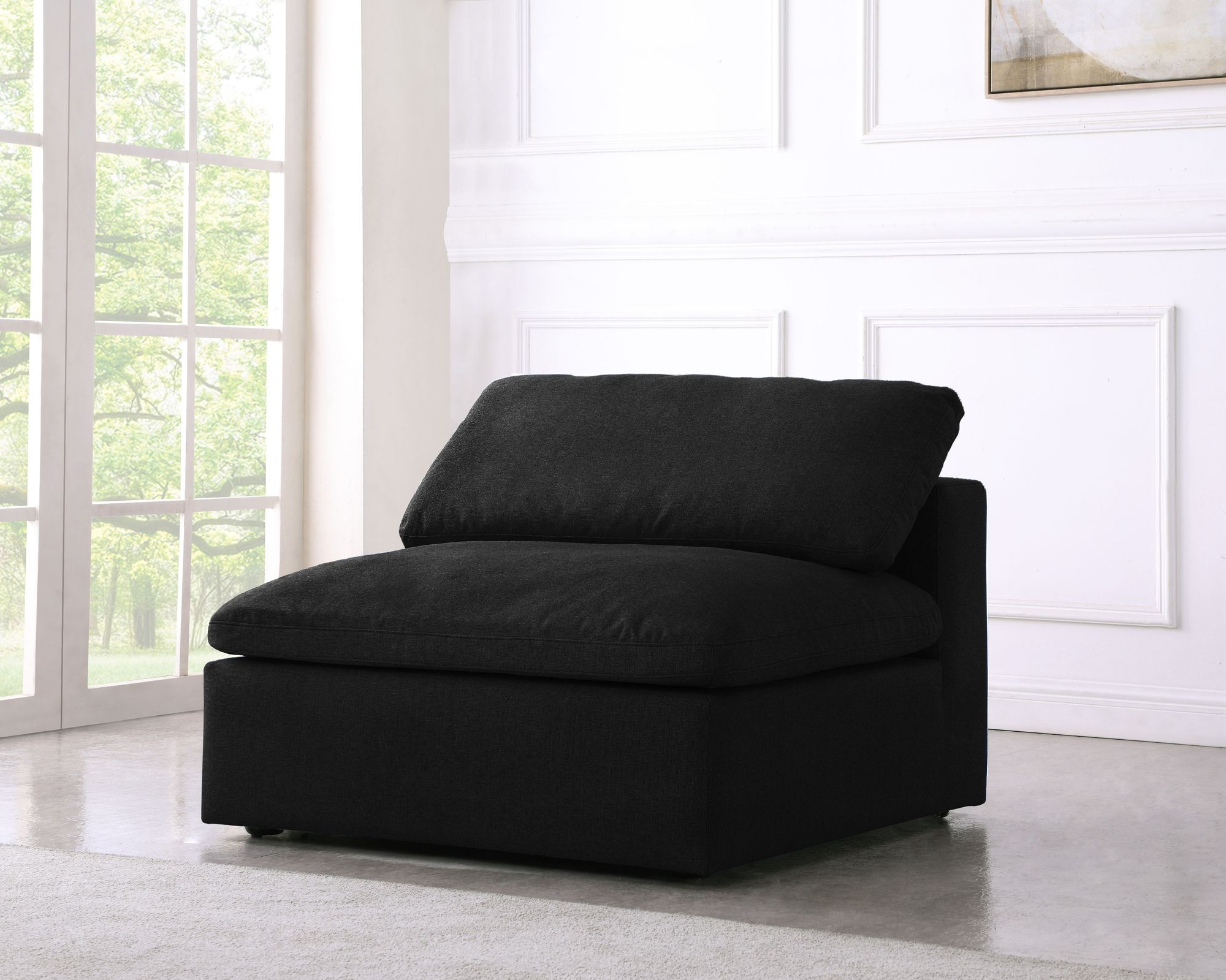 Serene Linen Fabric Deluxe Comfort Armless Chair