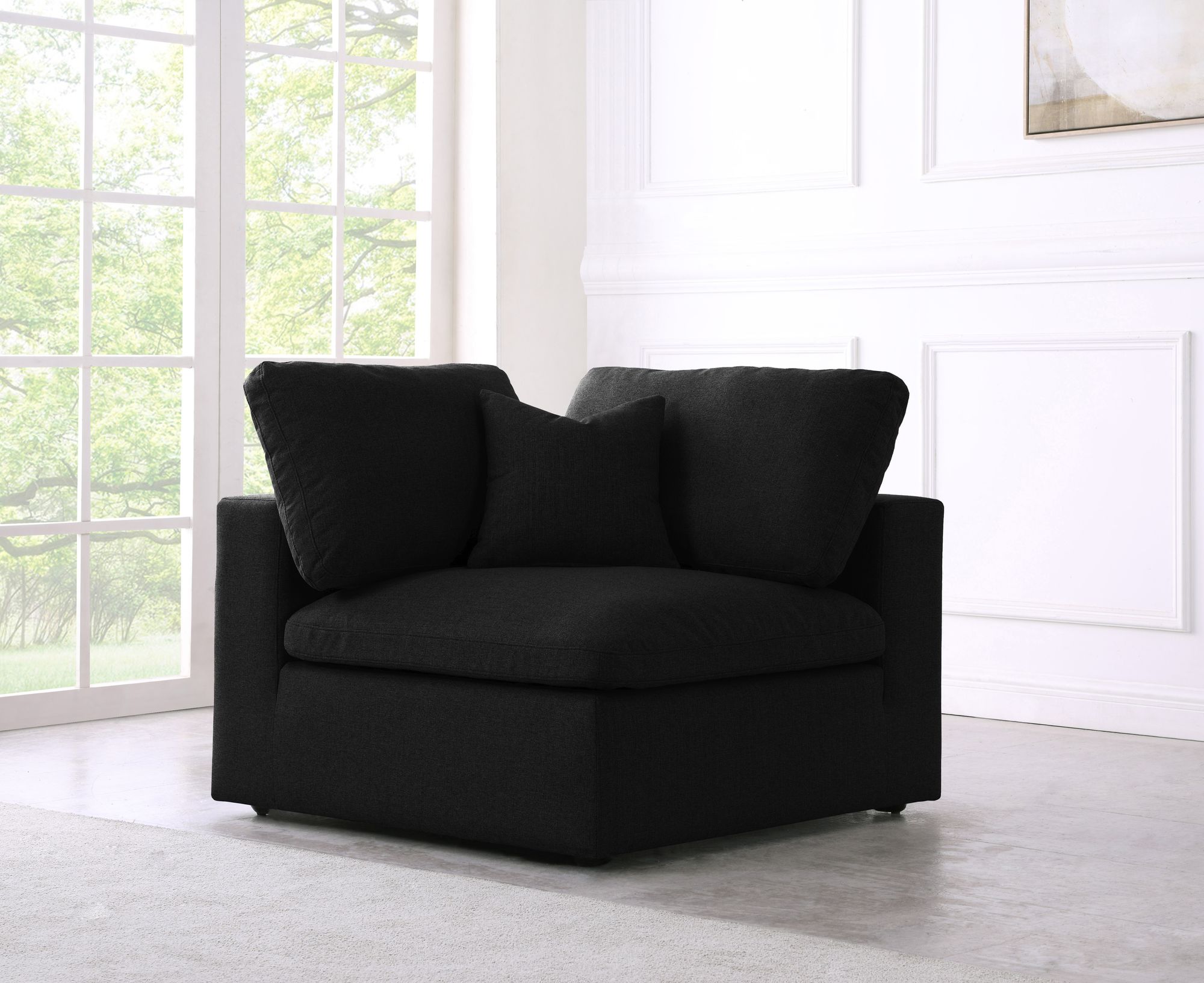 Serene Linen Fabric Deluxe Comfort Corner Chair