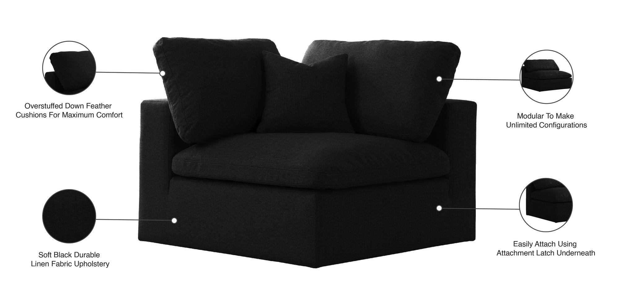 Serene Linen Fabric Deluxe Comfort Corner Chair