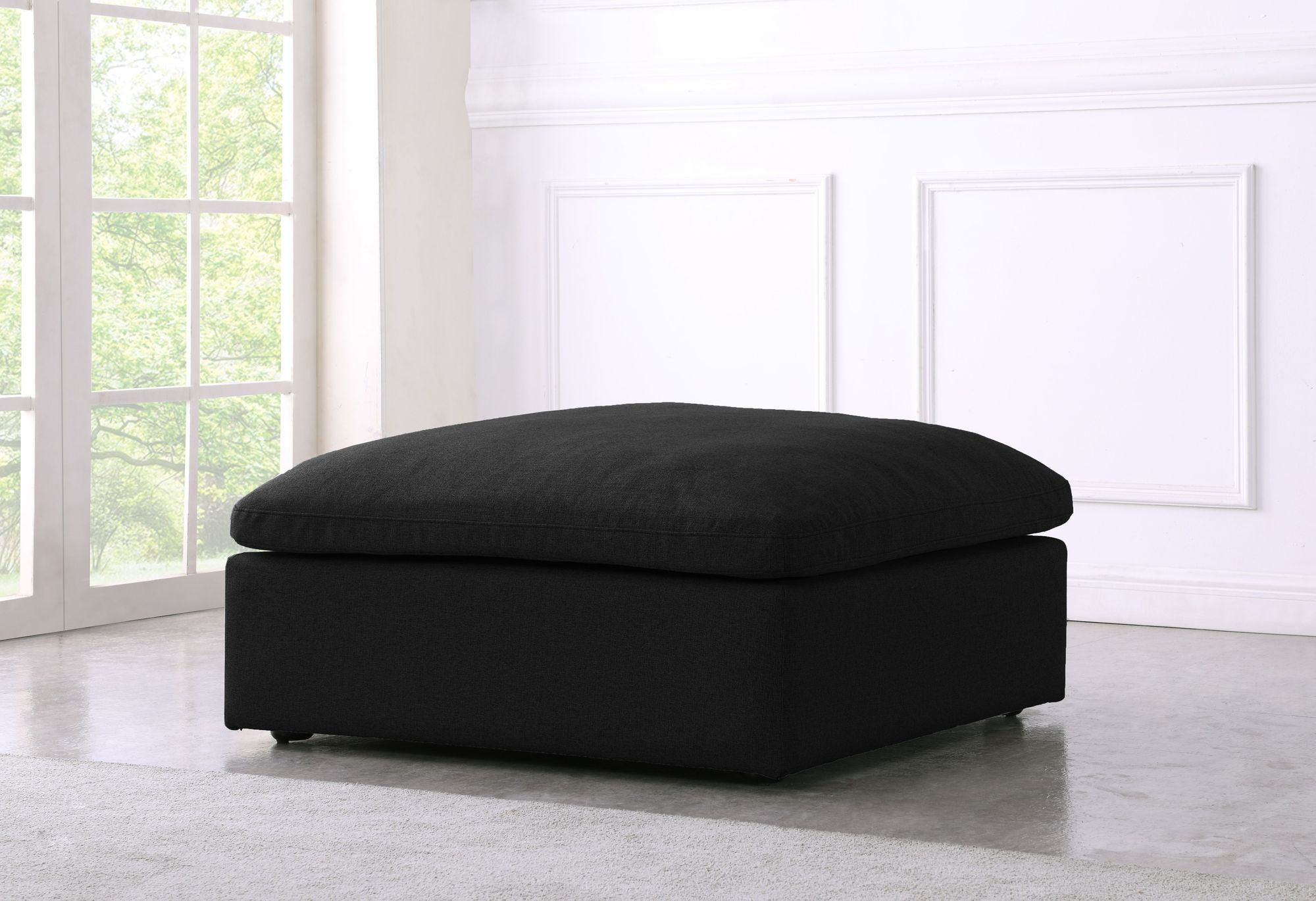 Serene Linen Fabric Deluxe Comfort Ottoman