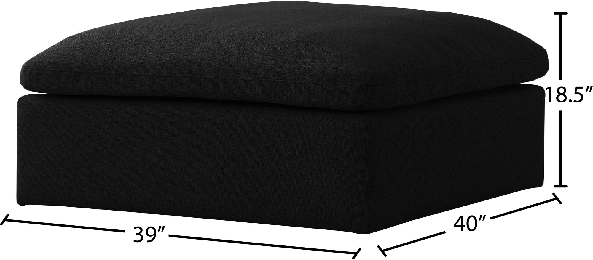 Serene Linen Fabric Deluxe Comfort Ottoman