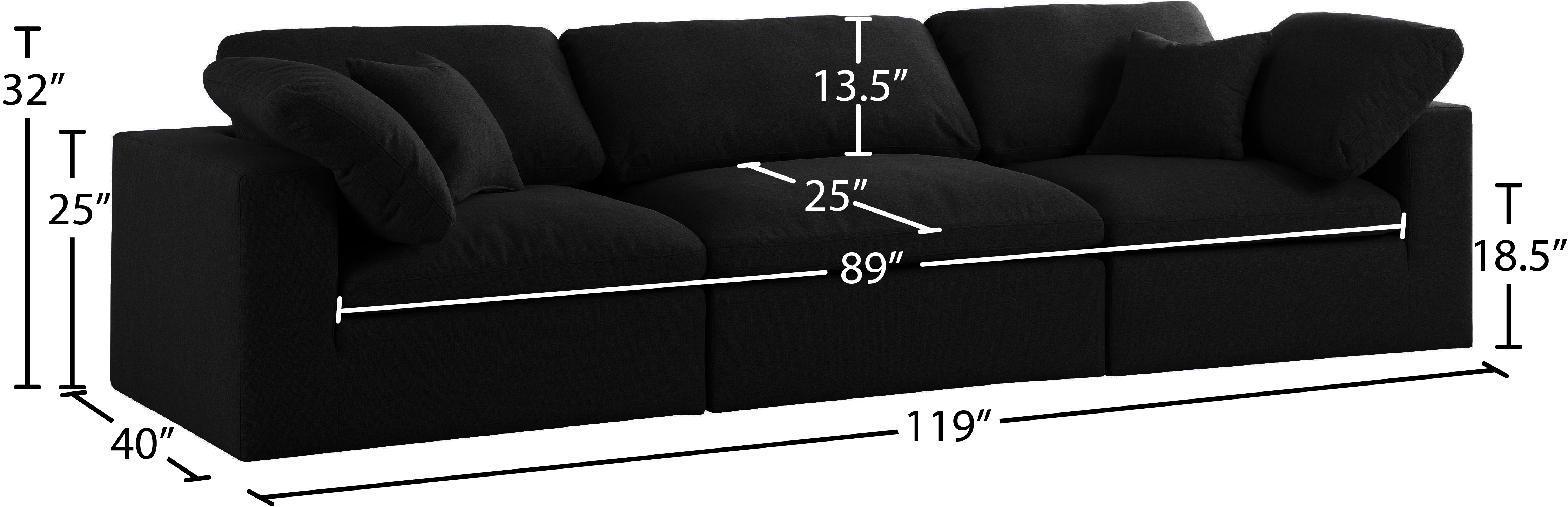 Serene 119" Linen Fabric Deluxe Comfort Modular Sofa