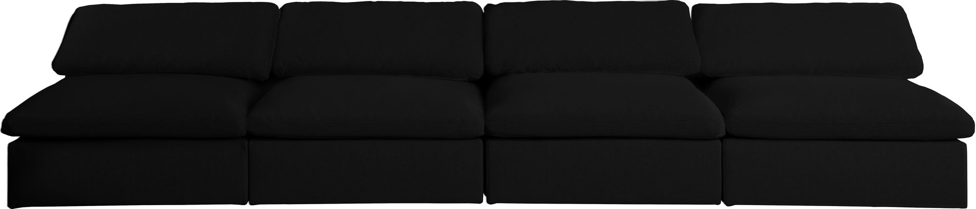 Serene 156" Linen Fabric Deluxe Comfort Modular Armless Sofa