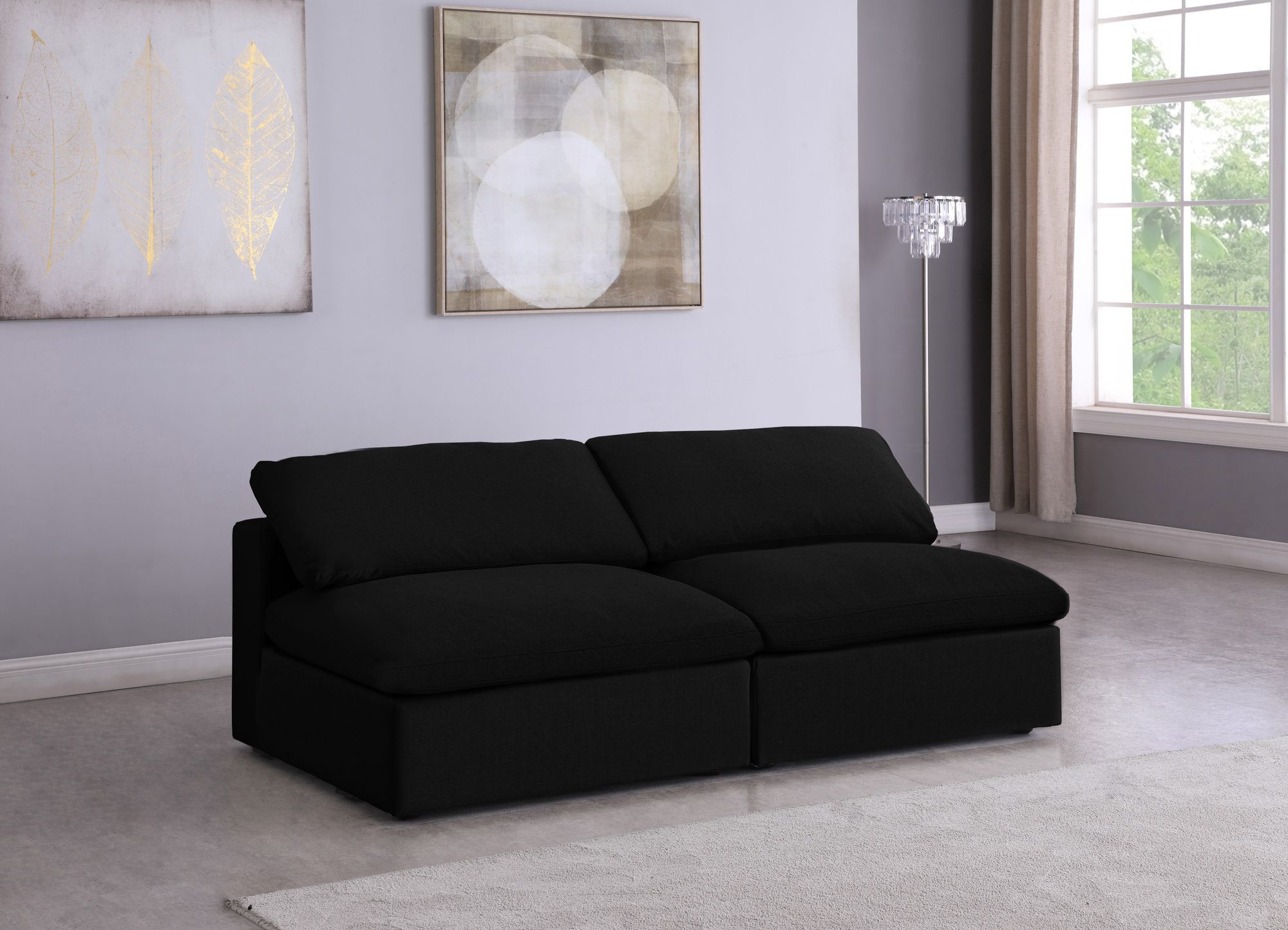 Serene 78" Linen Fabric Deluxe Comfort Modular Armless Sofa