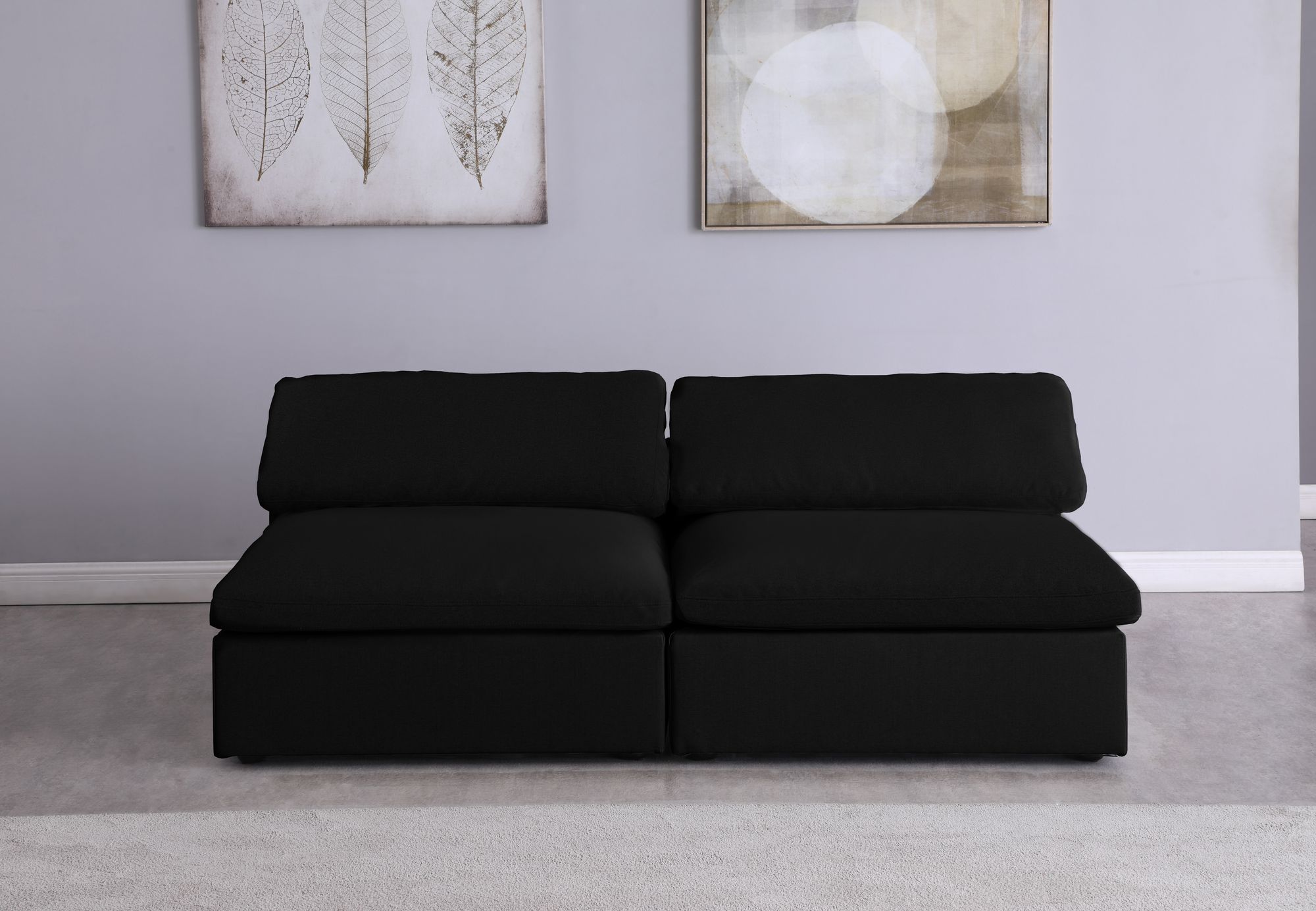 Serene 78" Linen Fabric Deluxe Comfort Modular Armless Sofa