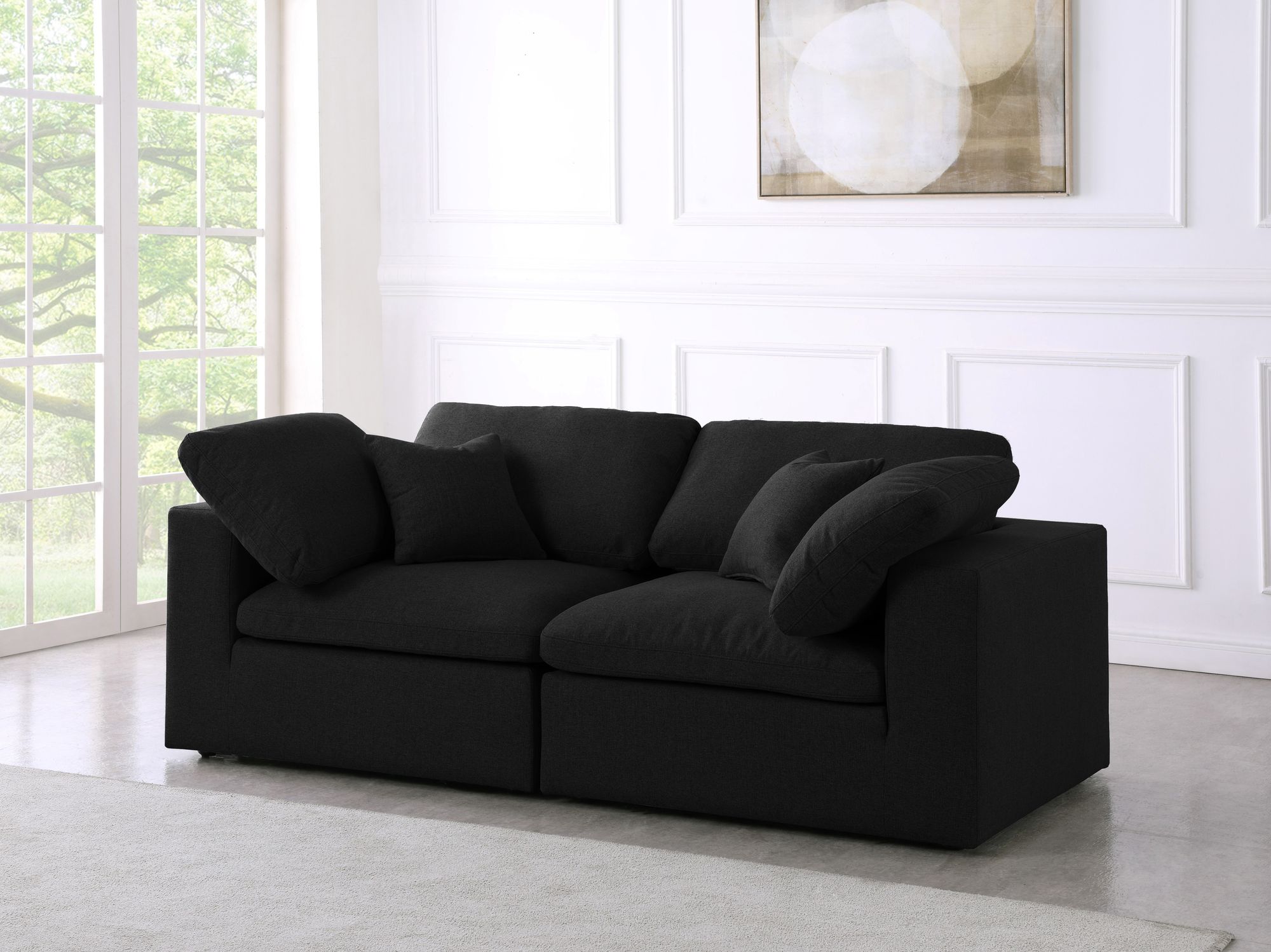 Serene 80" Linen Fabric Deluxe Comfort Modular Sofa