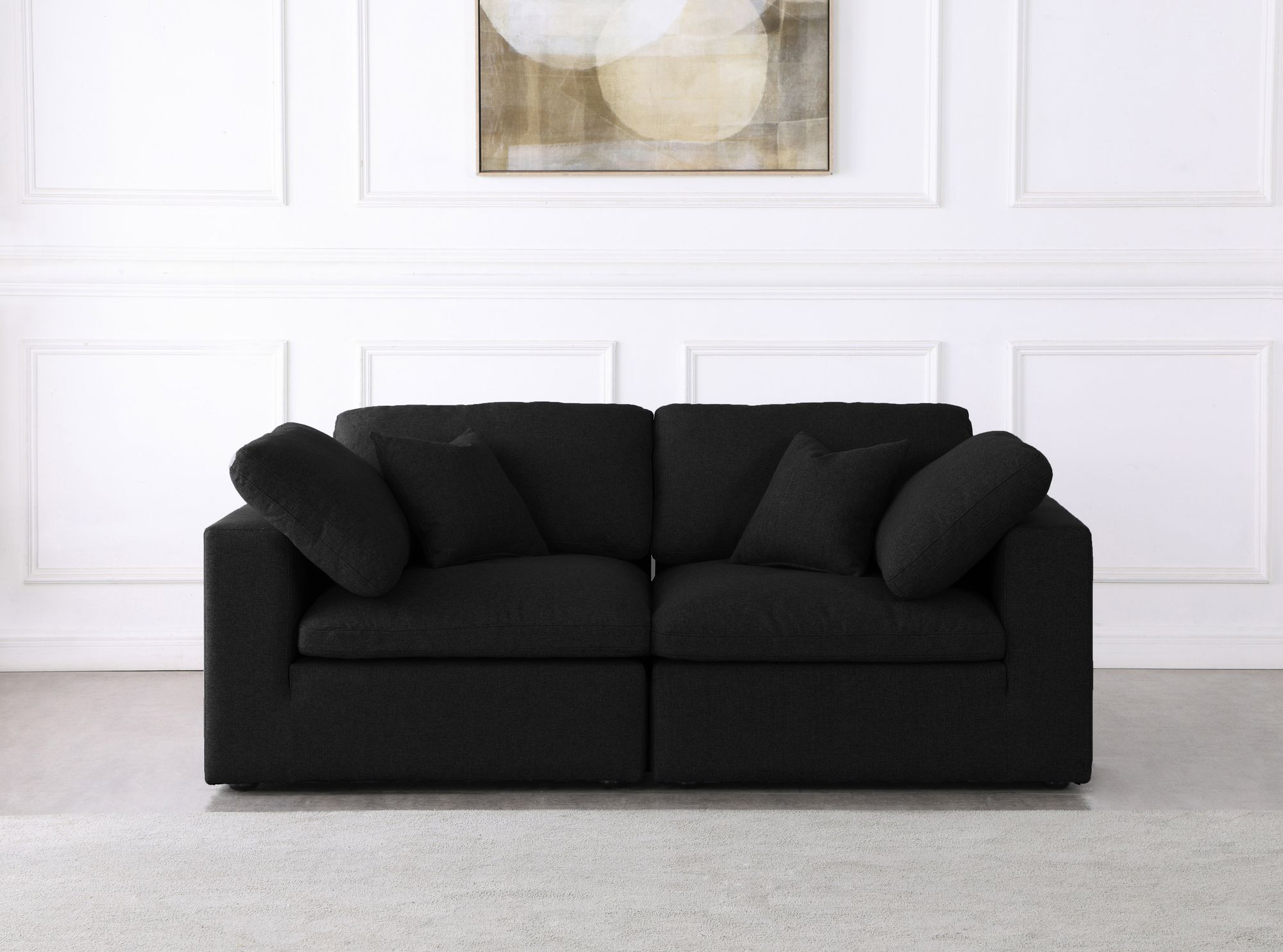 Serene 80" Linen Fabric Deluxe Comfort Modular Sofa