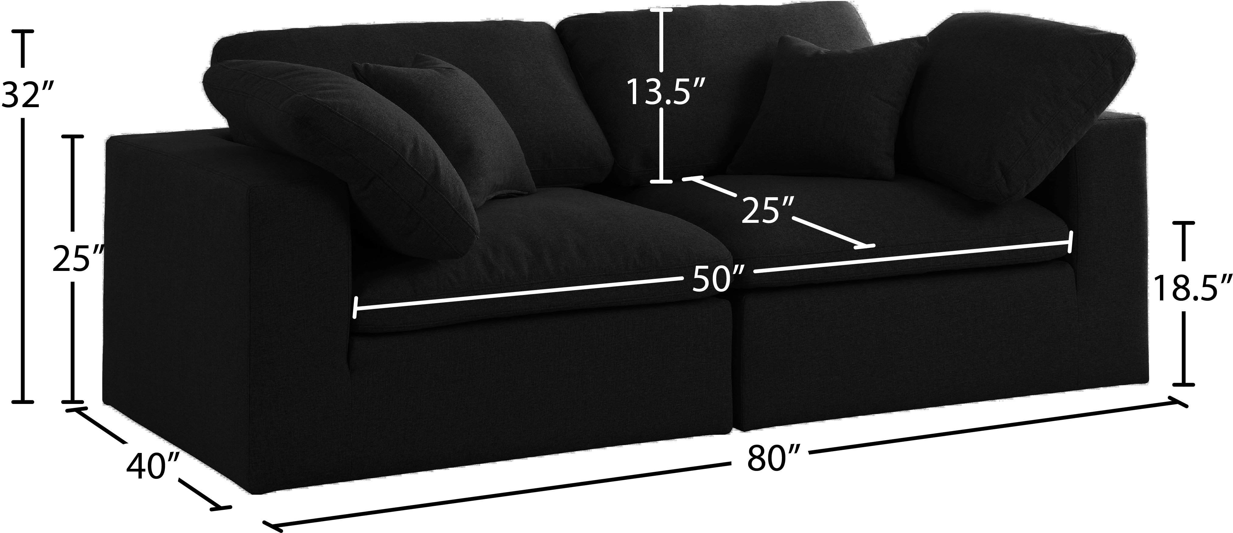 Serene 80" Linen Fabric Deluxe Comfort Modular Sofa