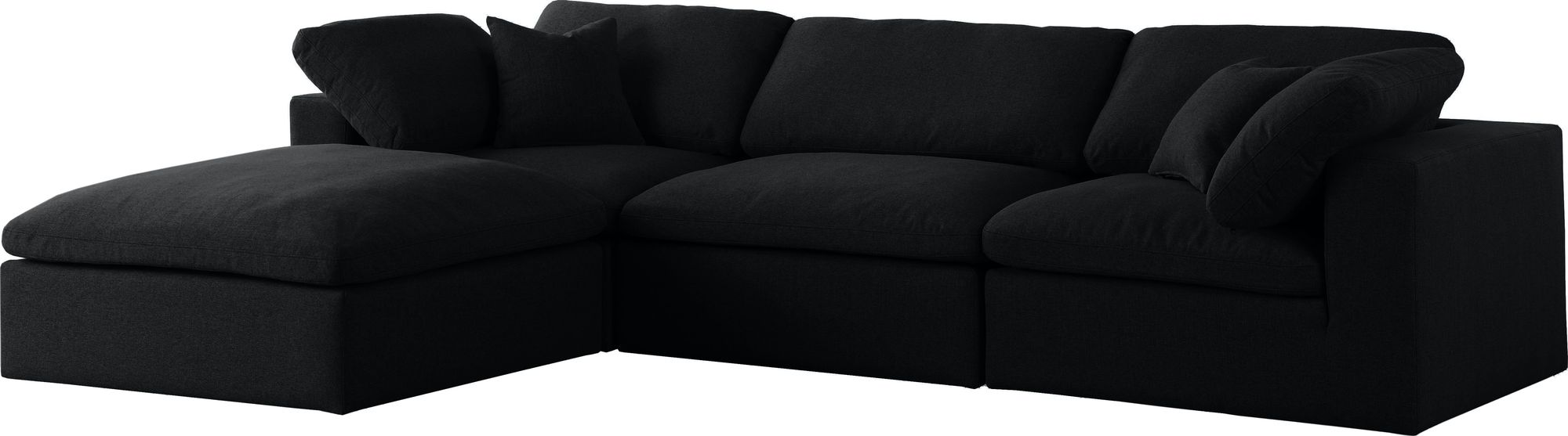 Serene 119" 4-Piece Linen Fabric Deluxe Comfort Modular Corner Sectional