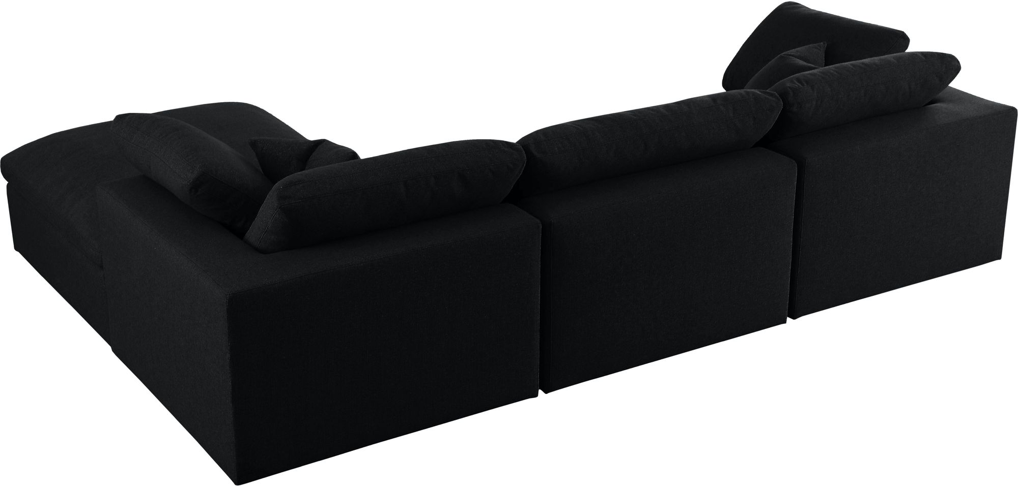 Serene 119" 4-Piece Linen Fabric Deluxe Comfort Modular Corner Sectional
