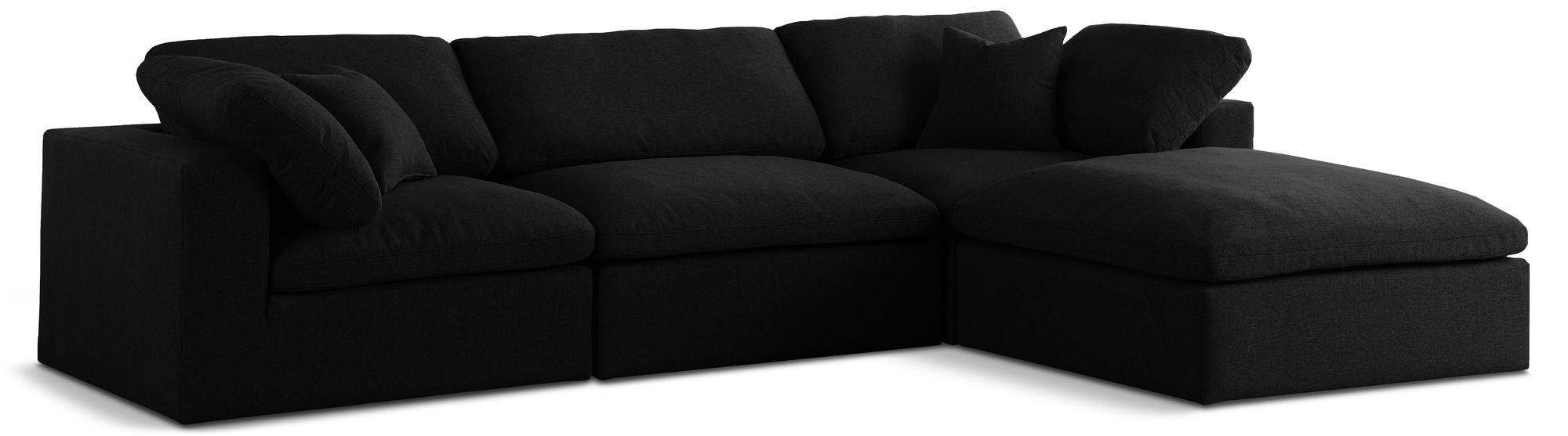 Serene 119" 4-Piece Linen Fabric Deluxe Comfort Modular Corner Sectional