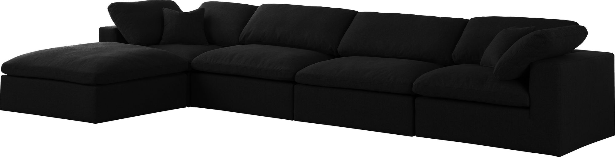Serene 158" 5-Piece Linen Fabric Deluxe Comfort Modular Sectional