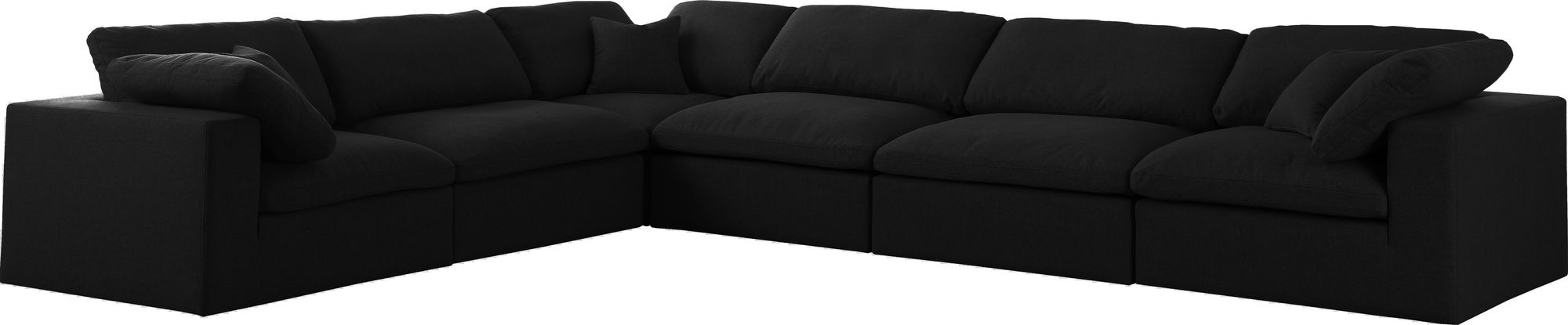 Serene 158" 6-Piece Linen Fabric Deluxe Comfort Modular Corner Sectional