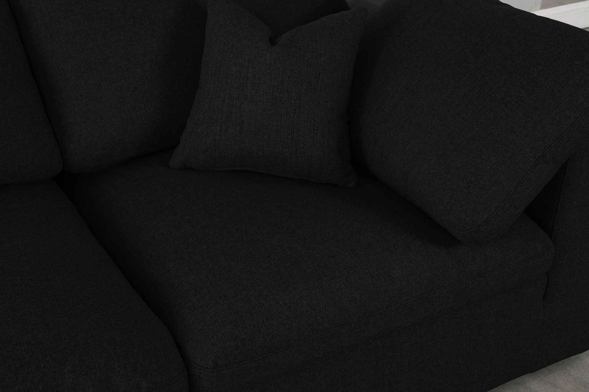 Serene 158" 6-Piece Linen Fabric Deluxe Comfort Modular Corner Sectional