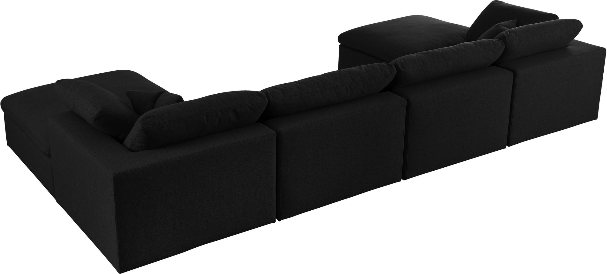 Serene 158" 6-Piece Linen Fabric Deluxe Comfort Modular U-Shape Sectional