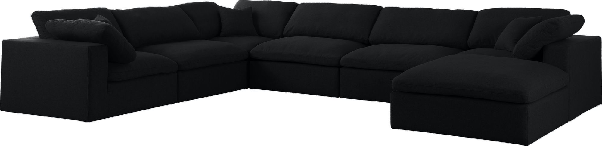 Serene 158" 7-Piece Linen Fabric Deluxe Comfort Modular Sectional
