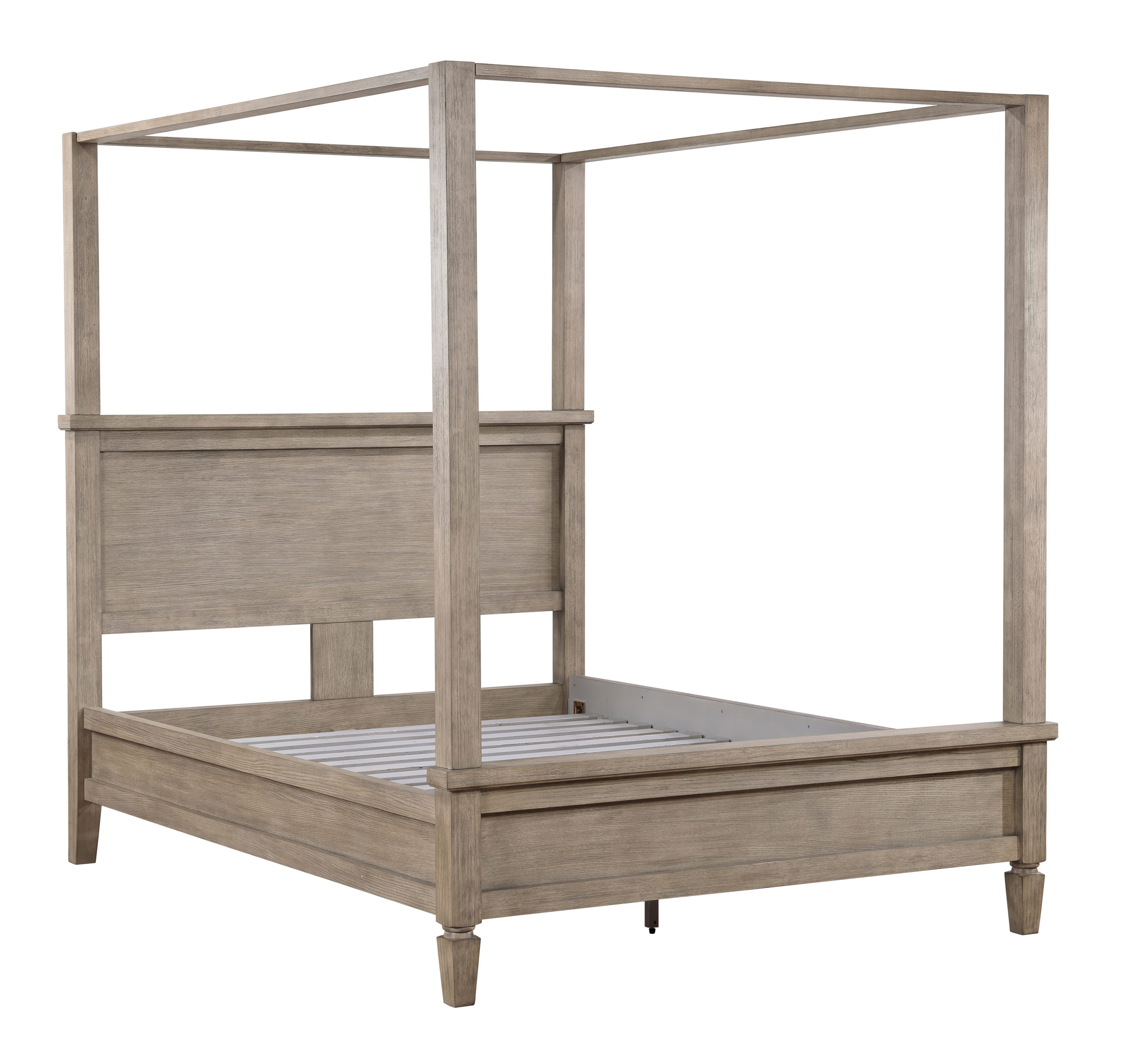 Marceline Wood California King Canopy Platform Bed