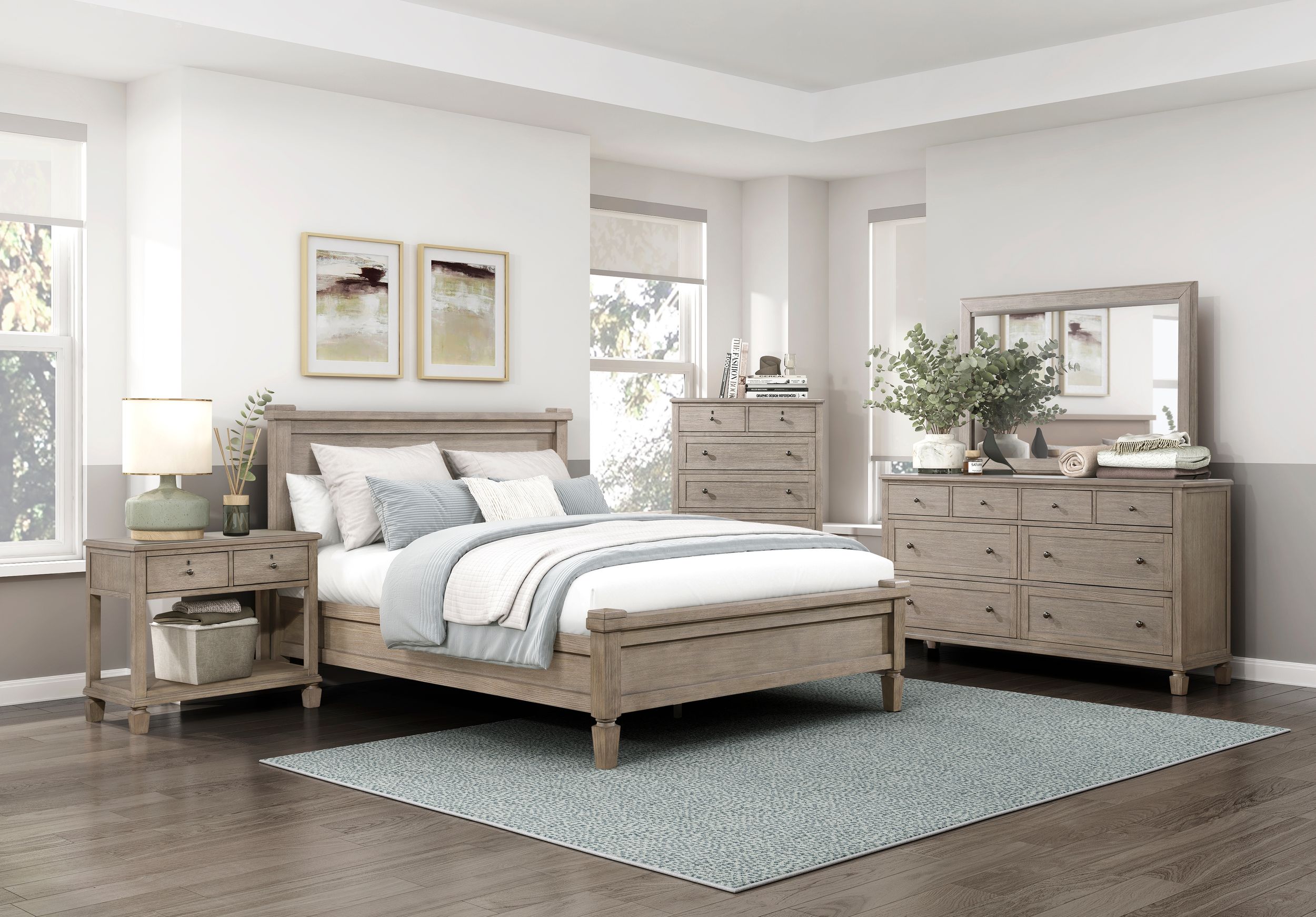 Marceline Wood Canopy Platform Bedroom Set