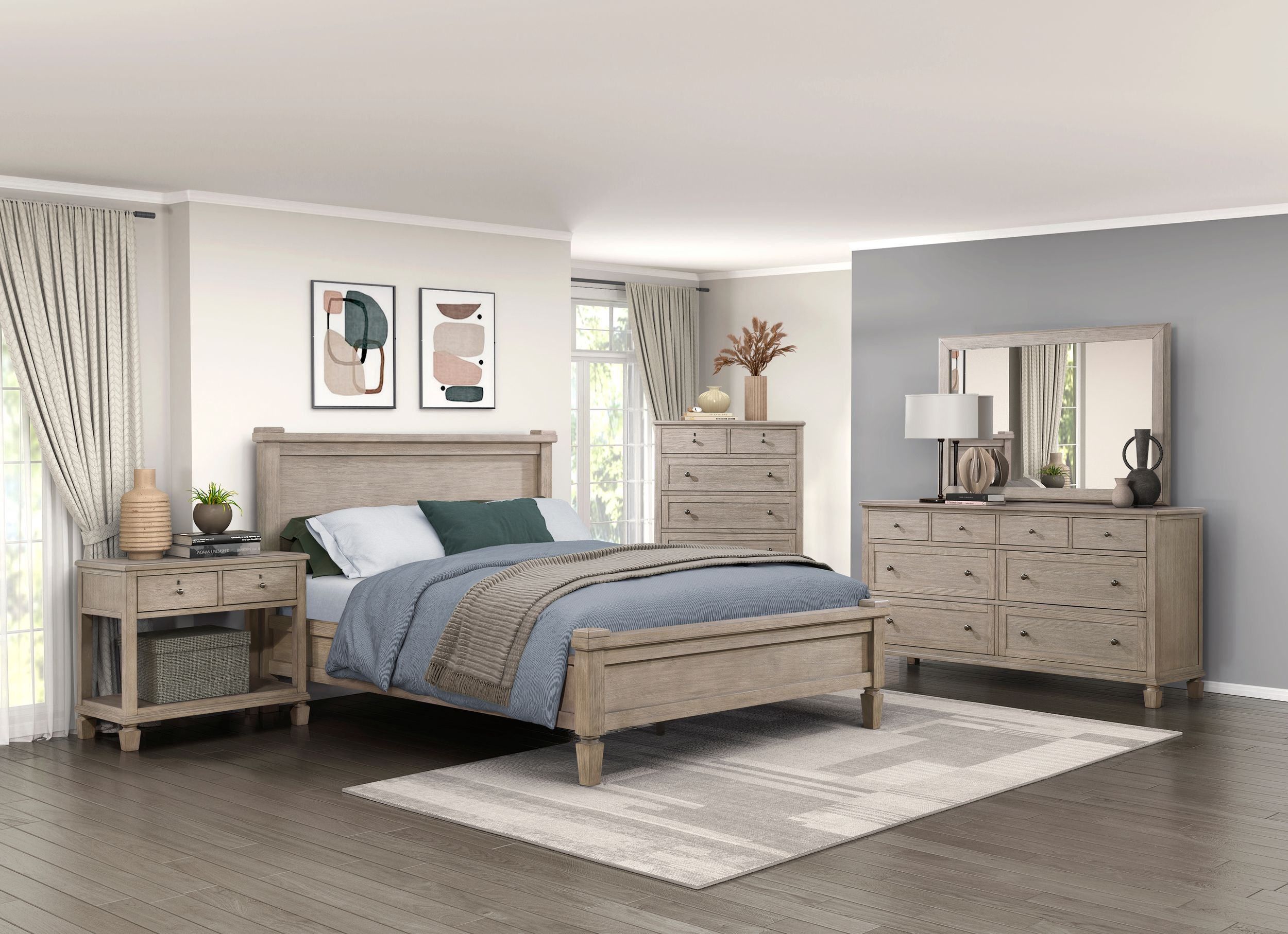 Marceline Wood Canopy Platform Bedroom Set
