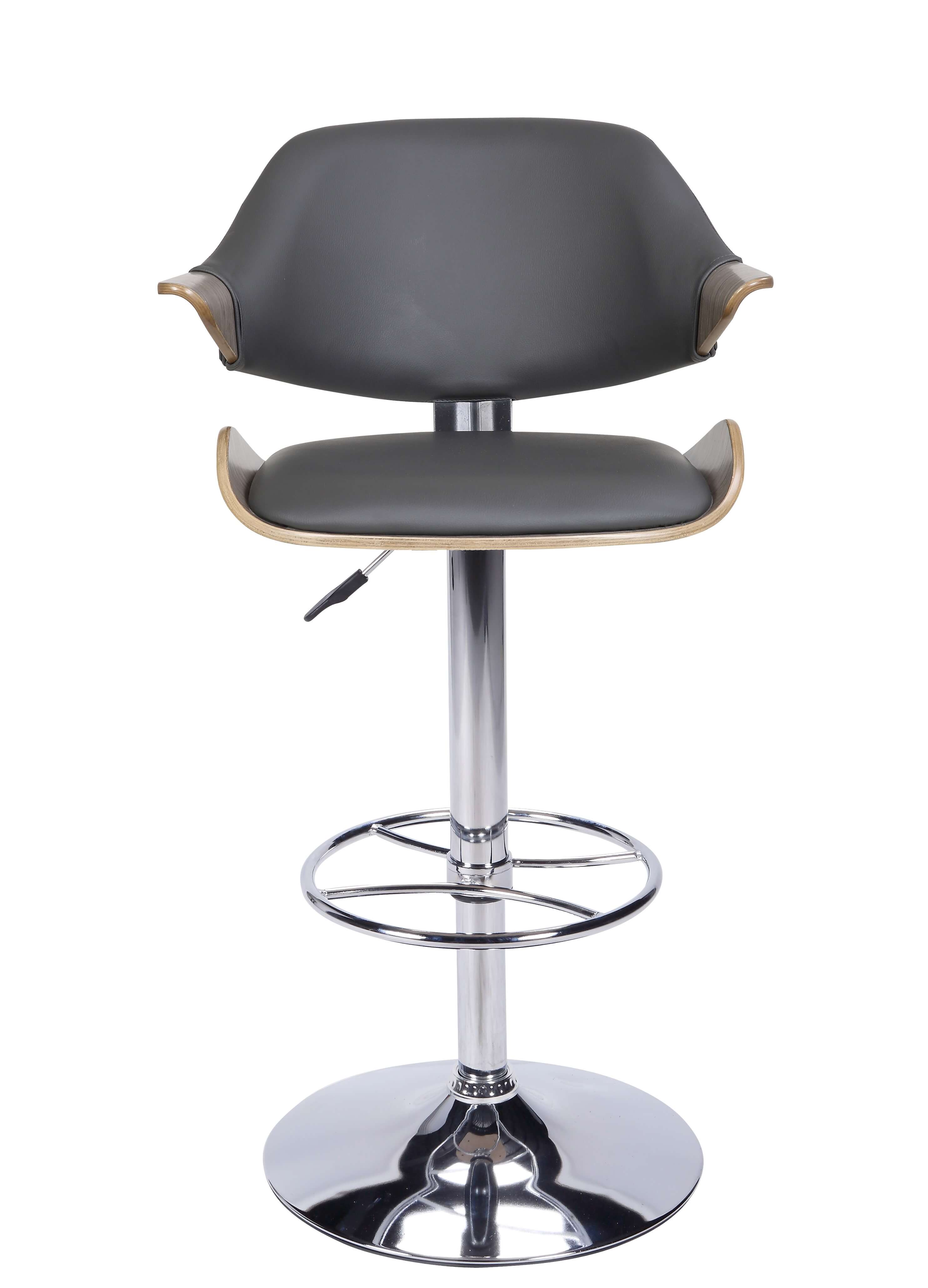1320 Curved Back Adjustable Height Swivel PU Stool