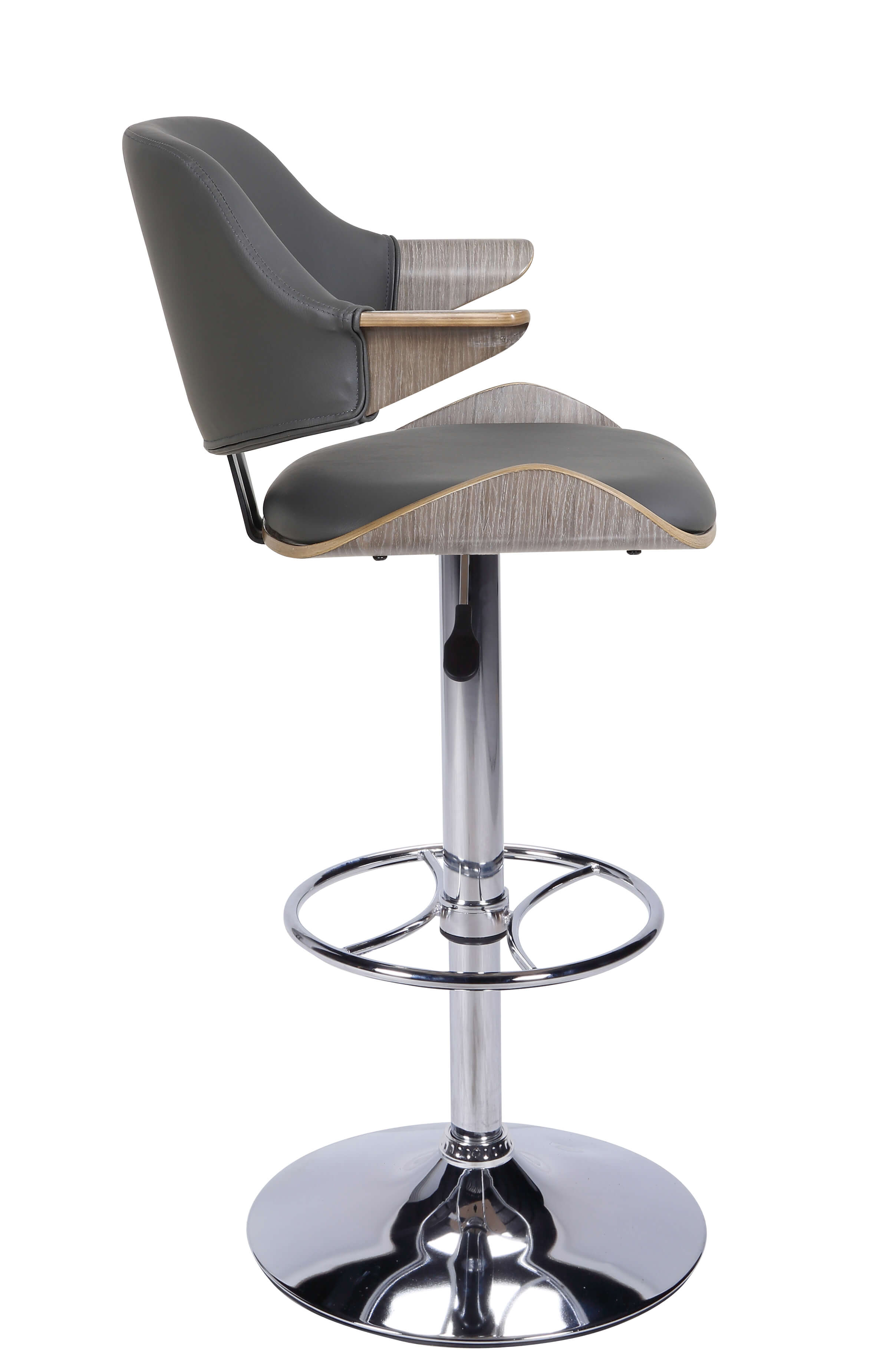 1320 Curved Back Adjustable Height Swivel PU Stool