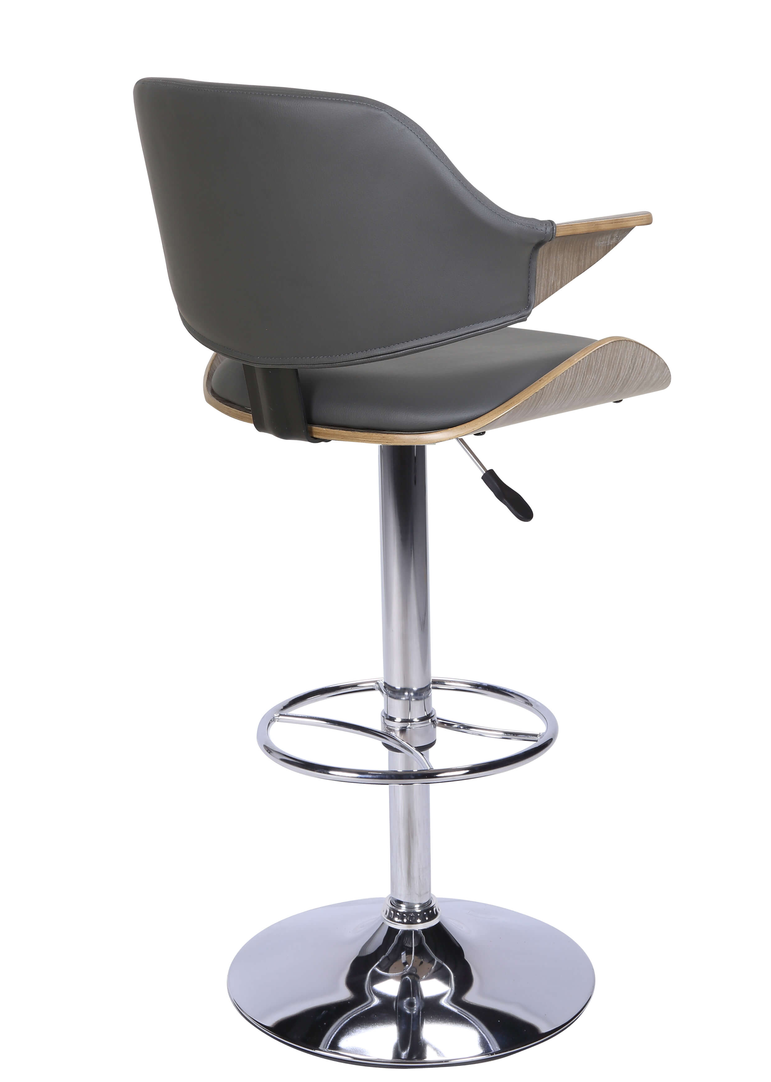 1320 Curved Back Adjustable Height Swivel PU Stool