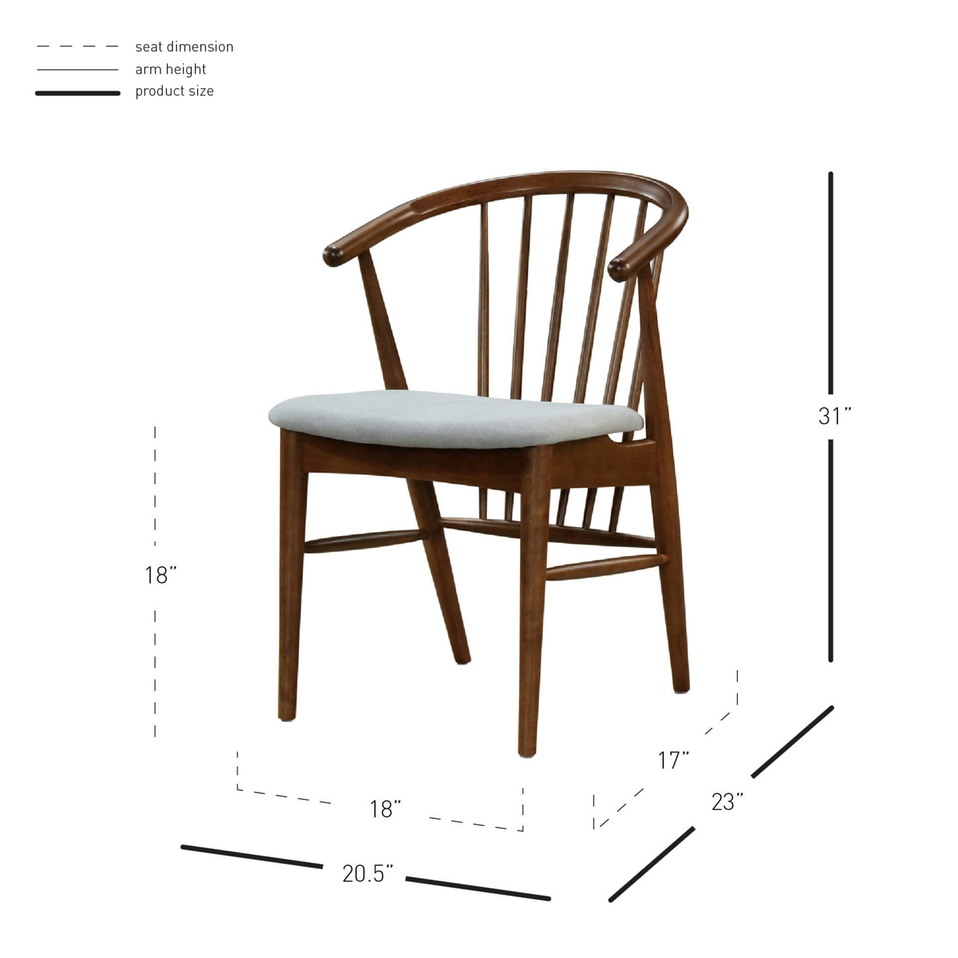 Harry KD Fabric Dining Chair