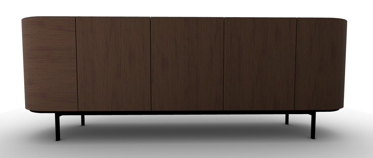 Lake Wood/Ceramic/Metal Sideboard w/5 Doors