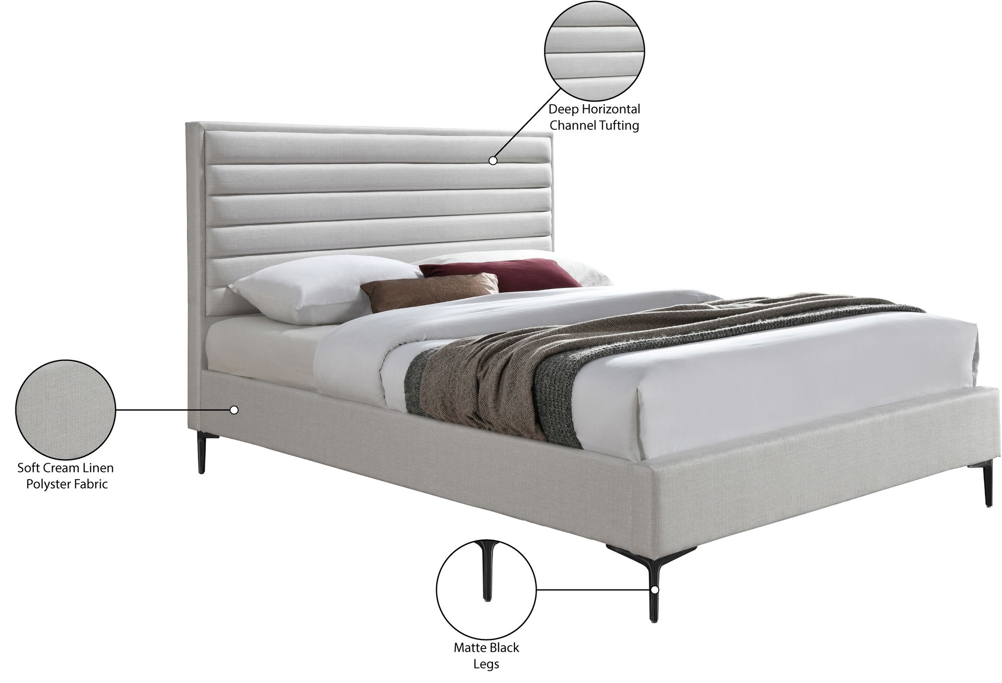 Hunter Linen Fabric Bed