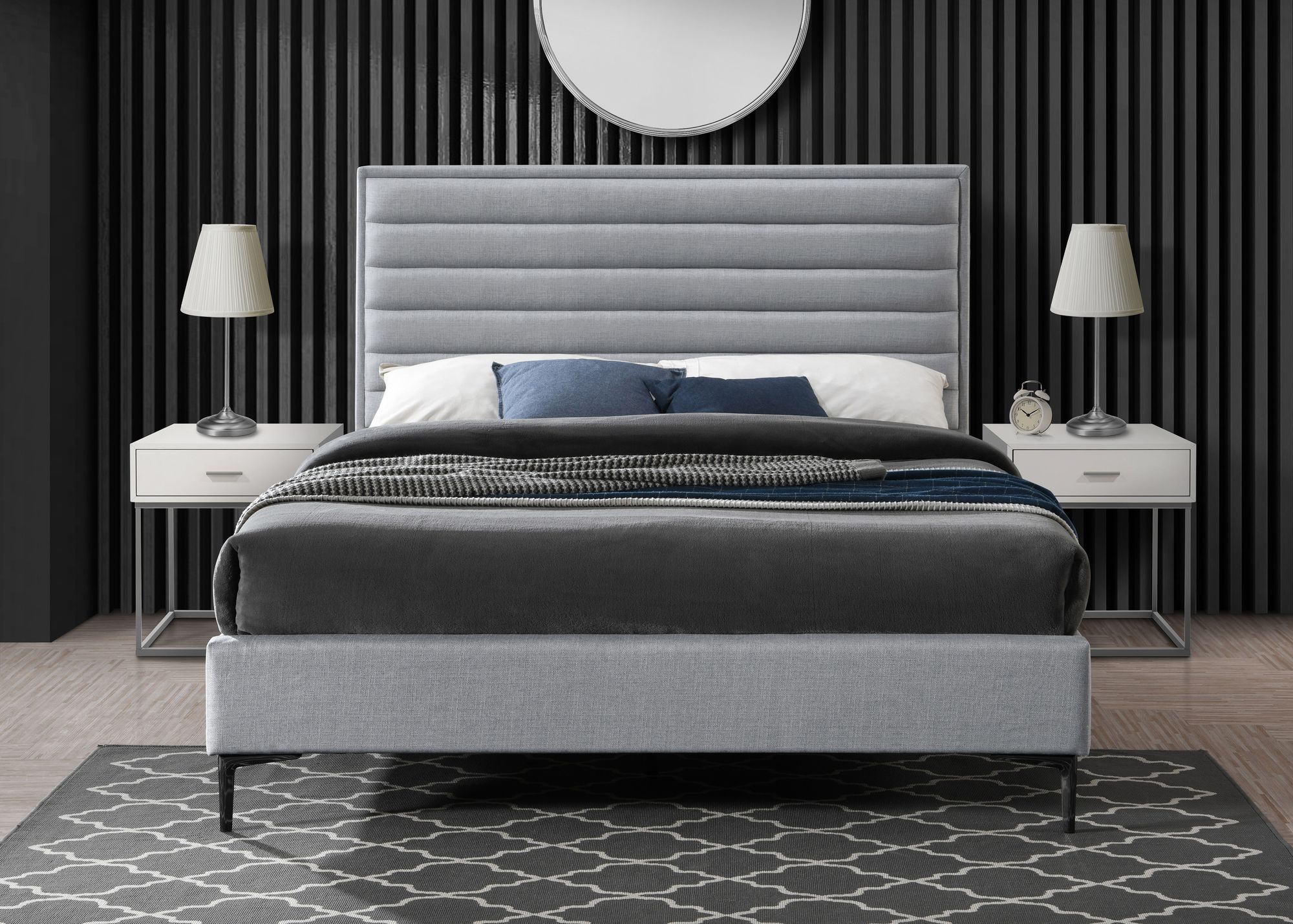 Hunter Linen Fabric Full Size Bed