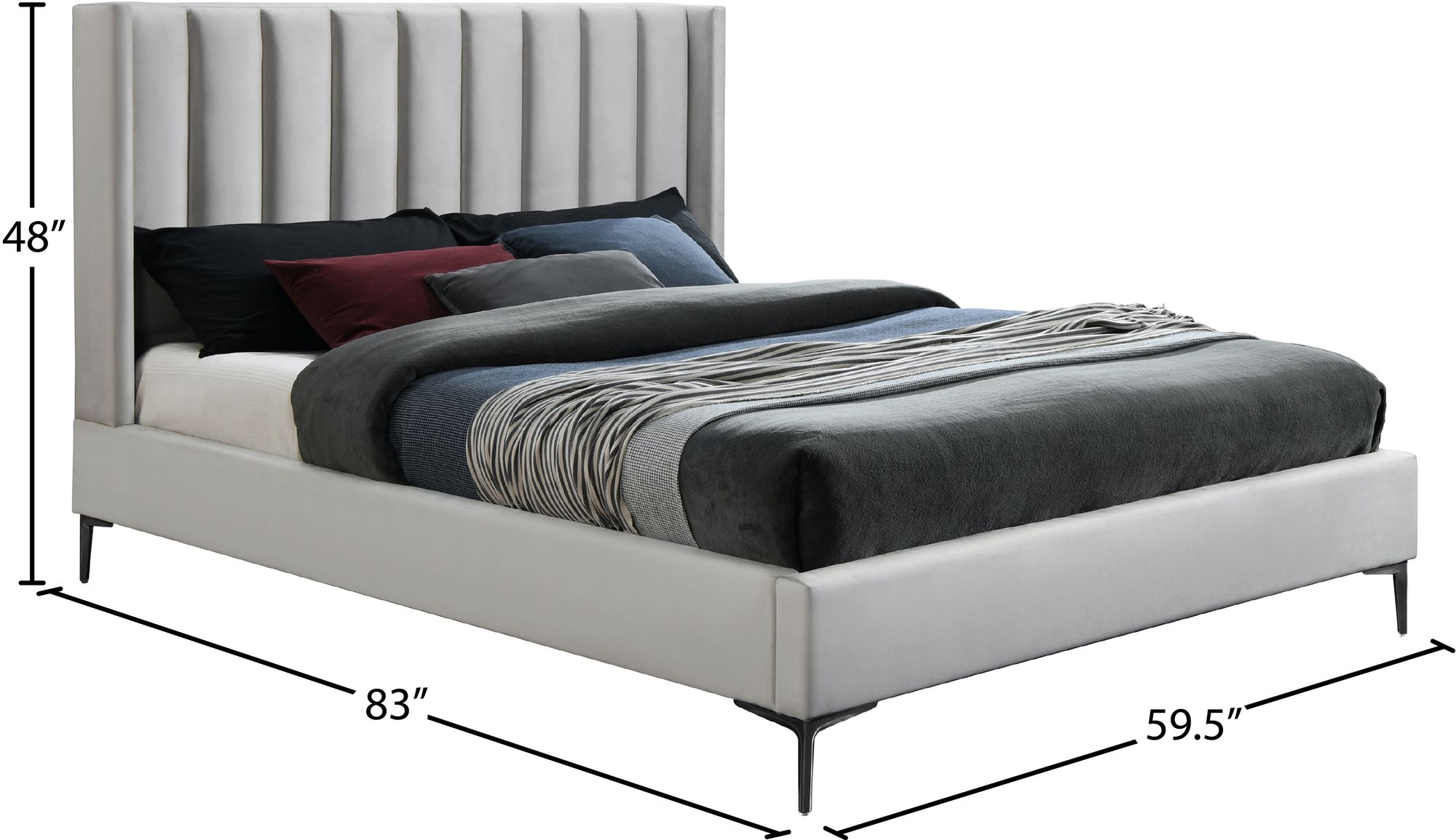 Nadia Velvet Full Size Bed