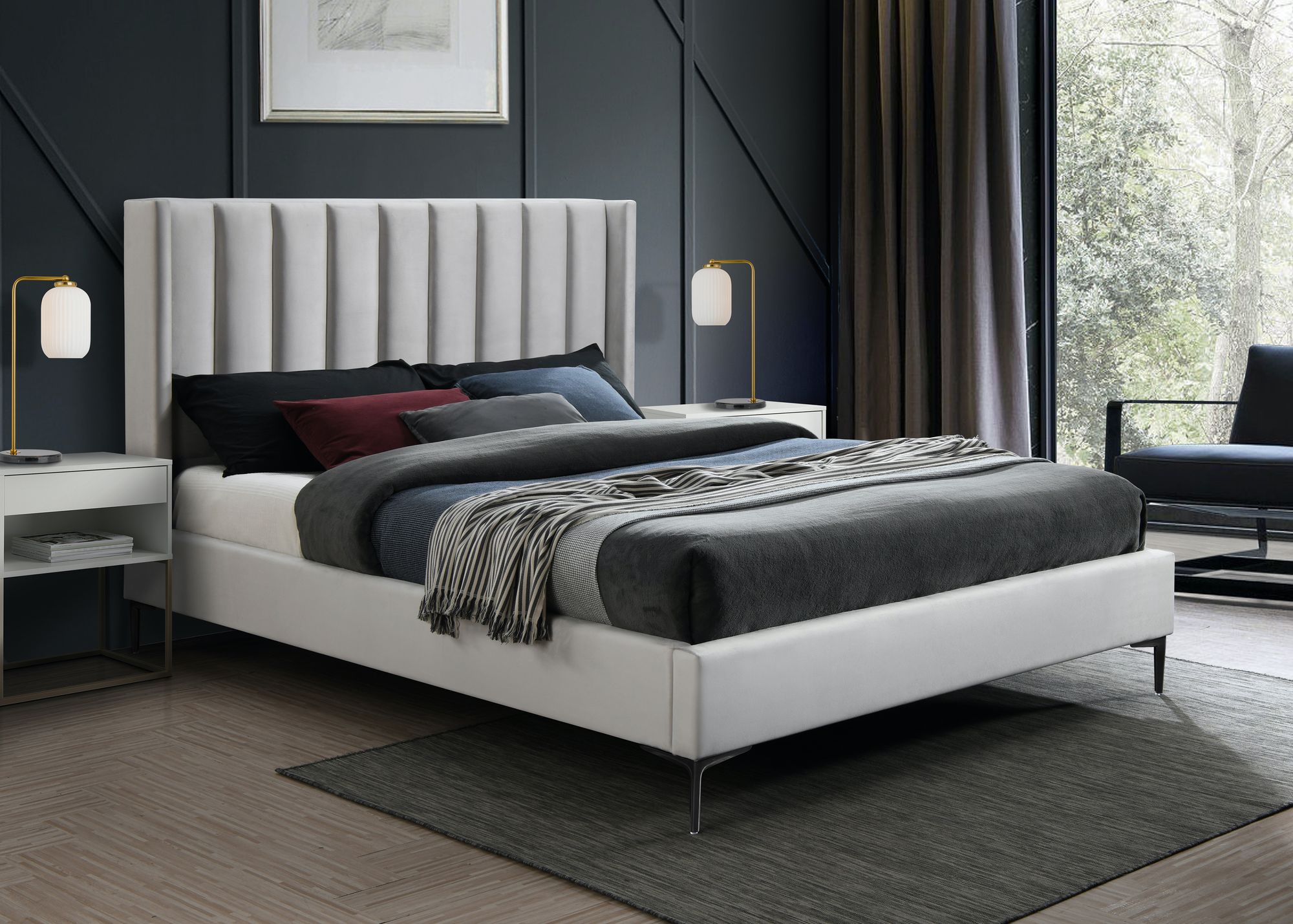 Nadia Velvet Queen Size Bed