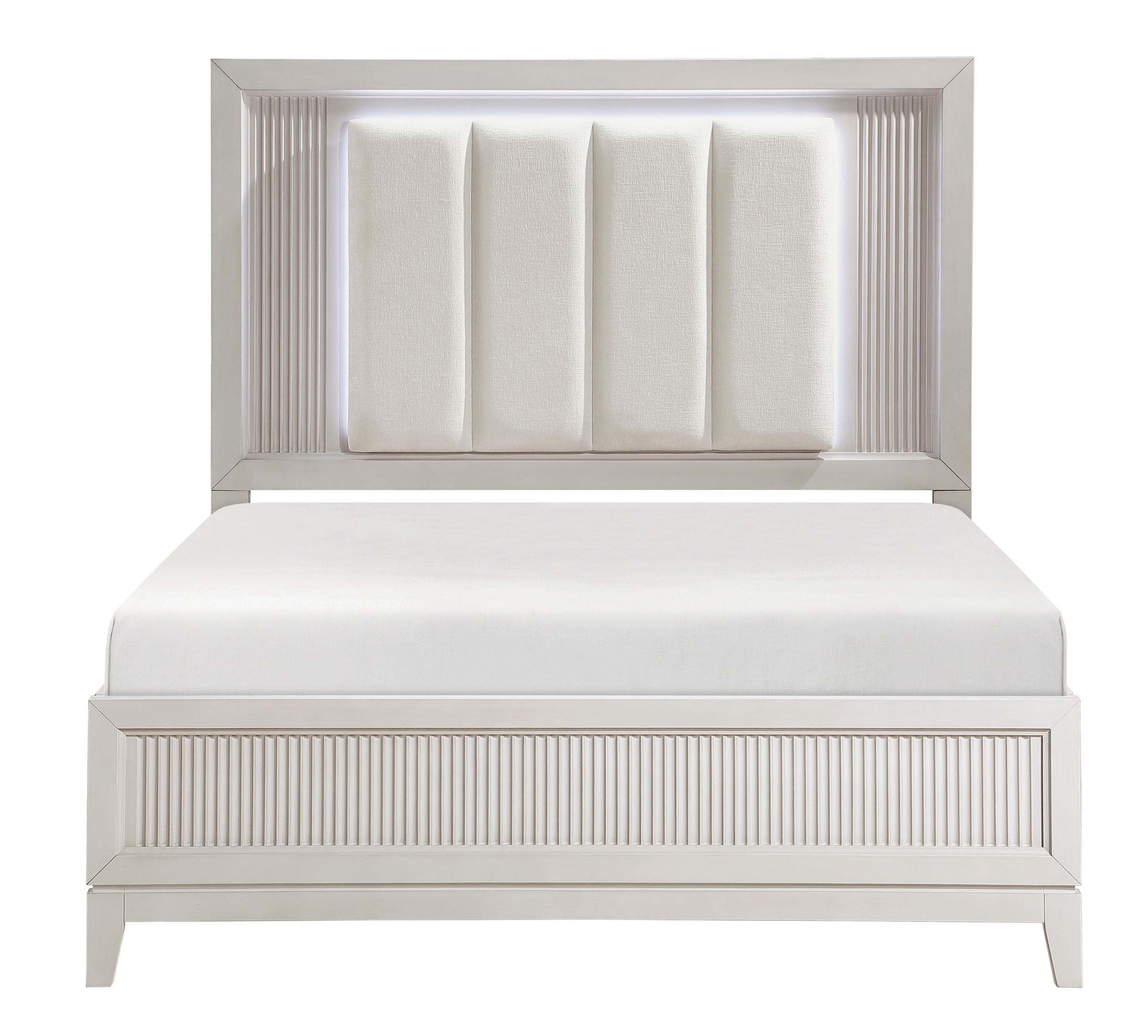 Florence Polyester/Wood Eastern King Panel Bed with LED Lighting
