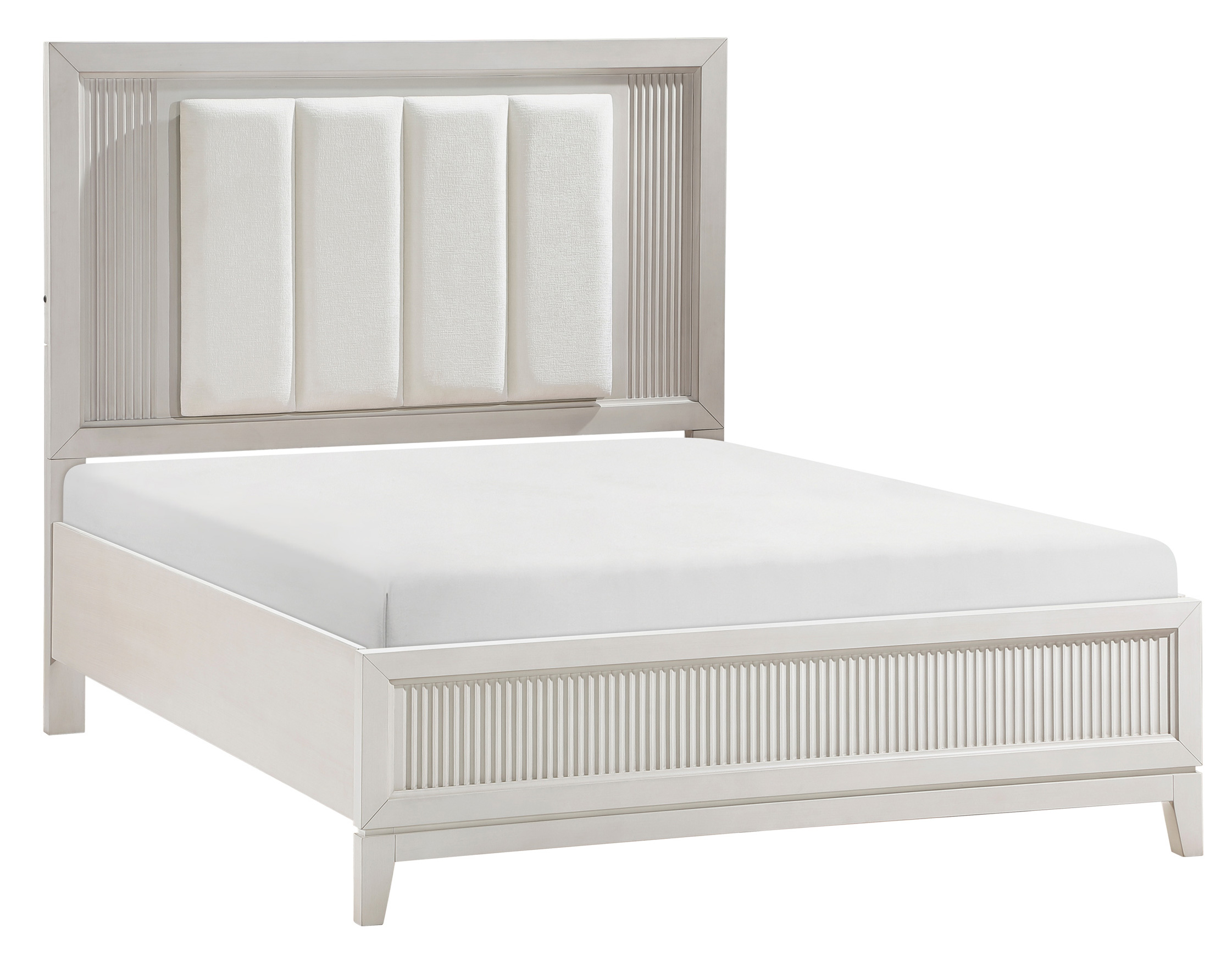 Florence Polyester/Wood Panel Bedroom Set with LED Lighting