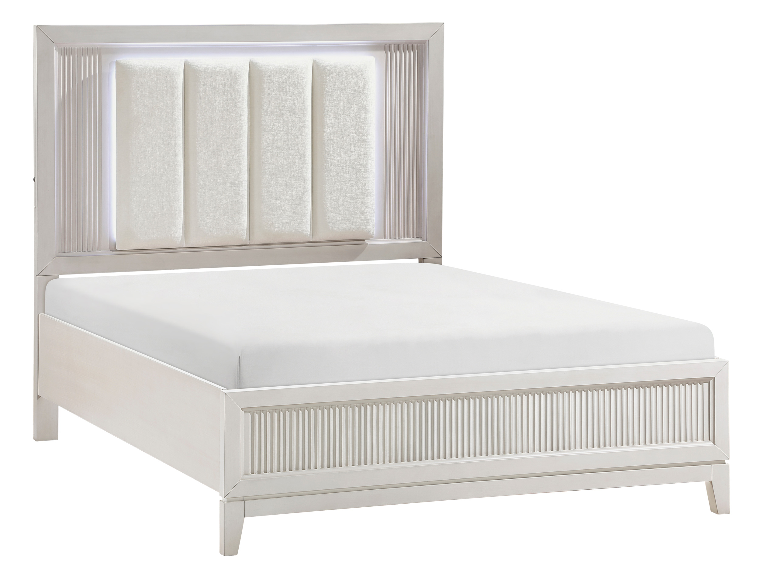 Florence Polyester/Wood Eastern King Panel Bed with LED Lighting