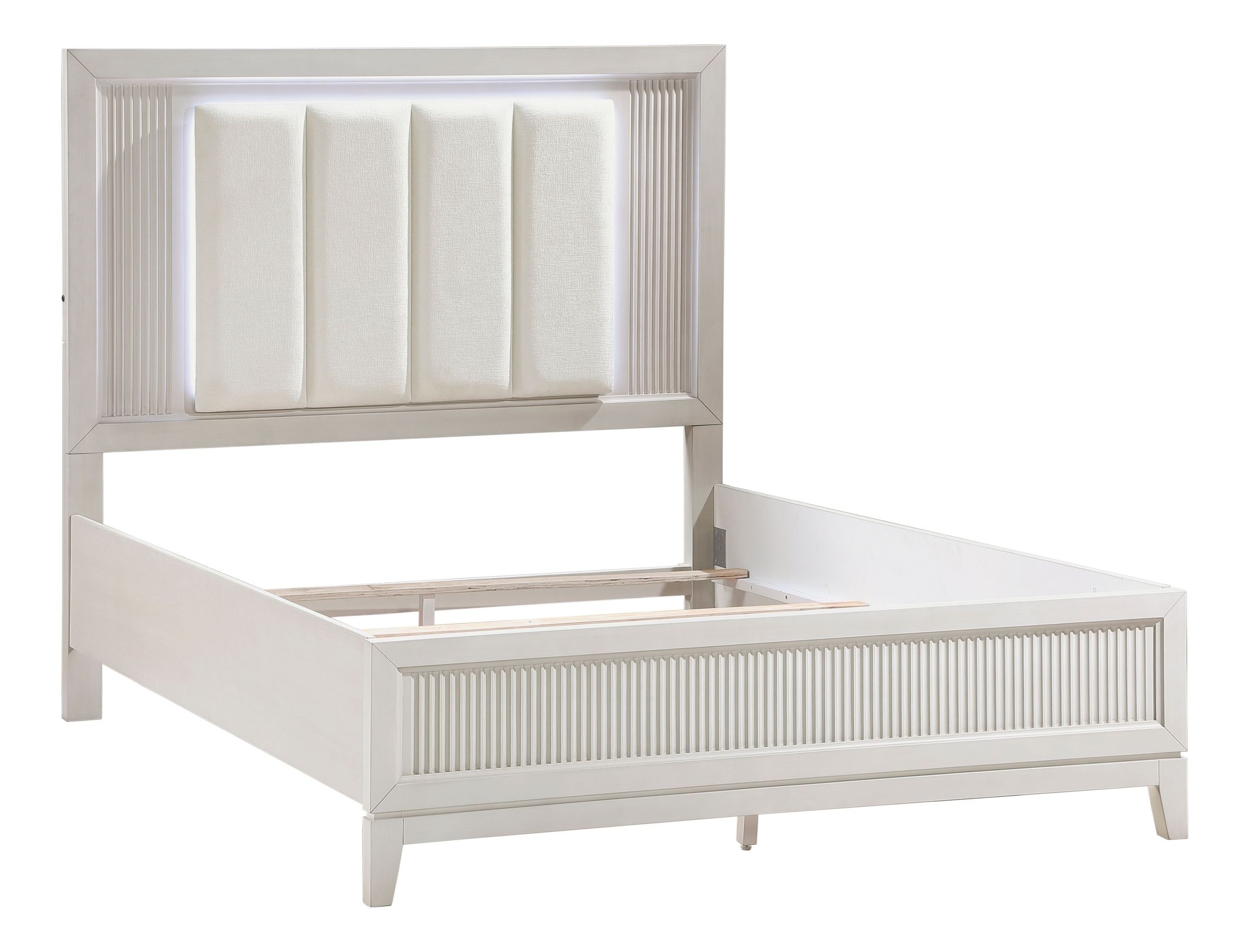 Florence Polyester/Wood Eastern King Panel Bed with LED Lighting