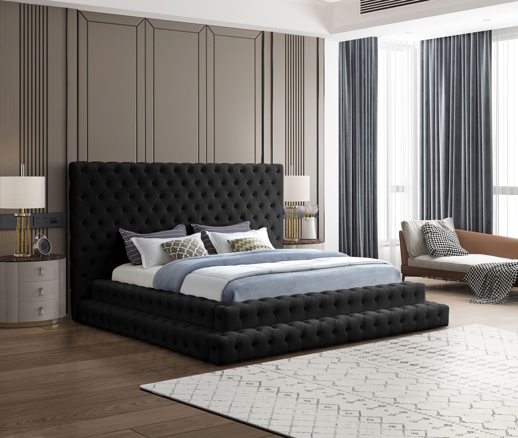 Revel Velvet King Size Bed