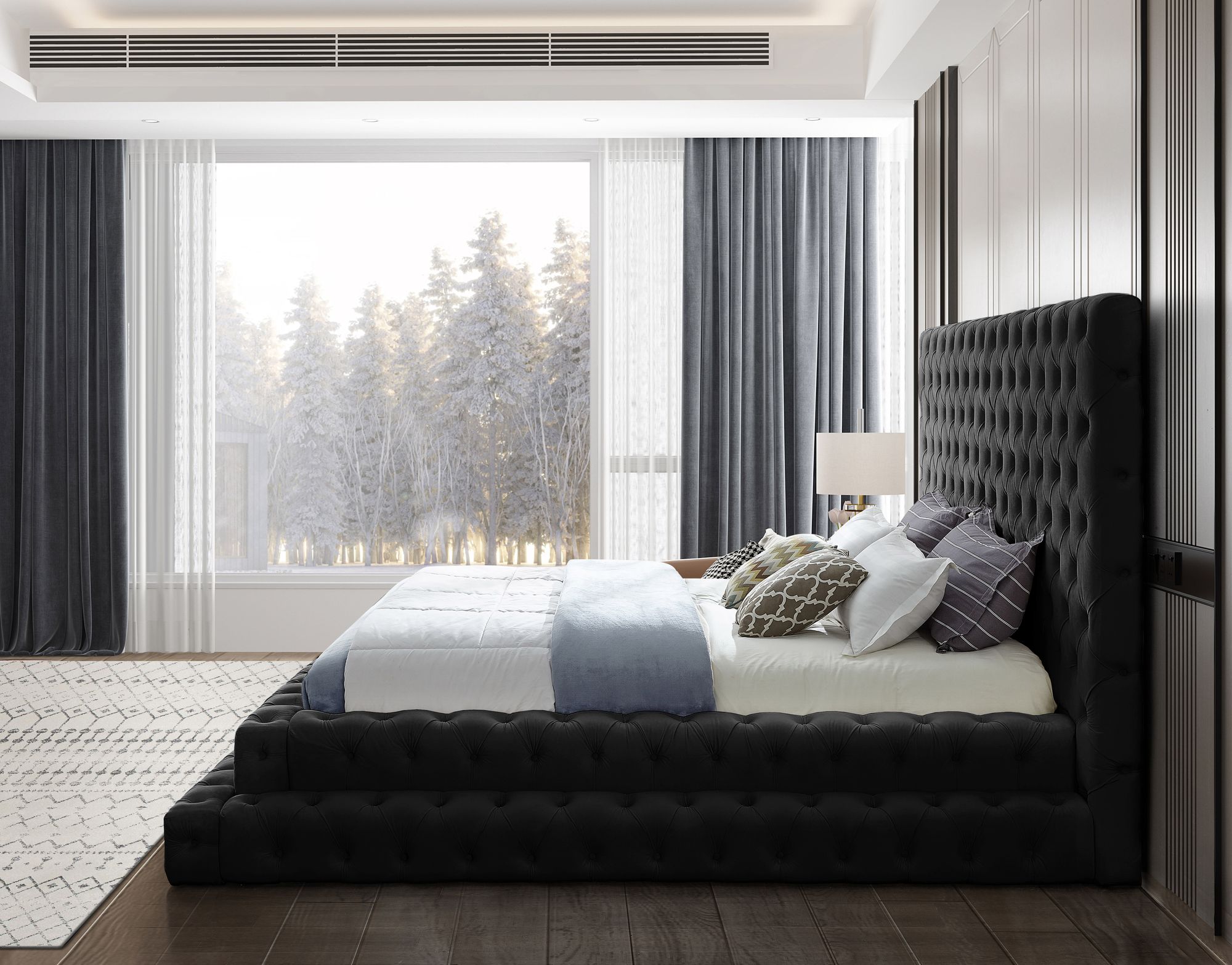 Revel Velvet King Size Bed