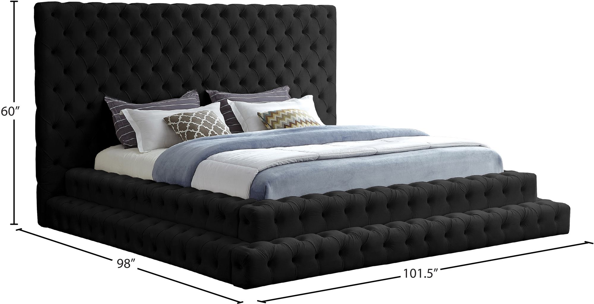 Revel Velvet King Size Bed