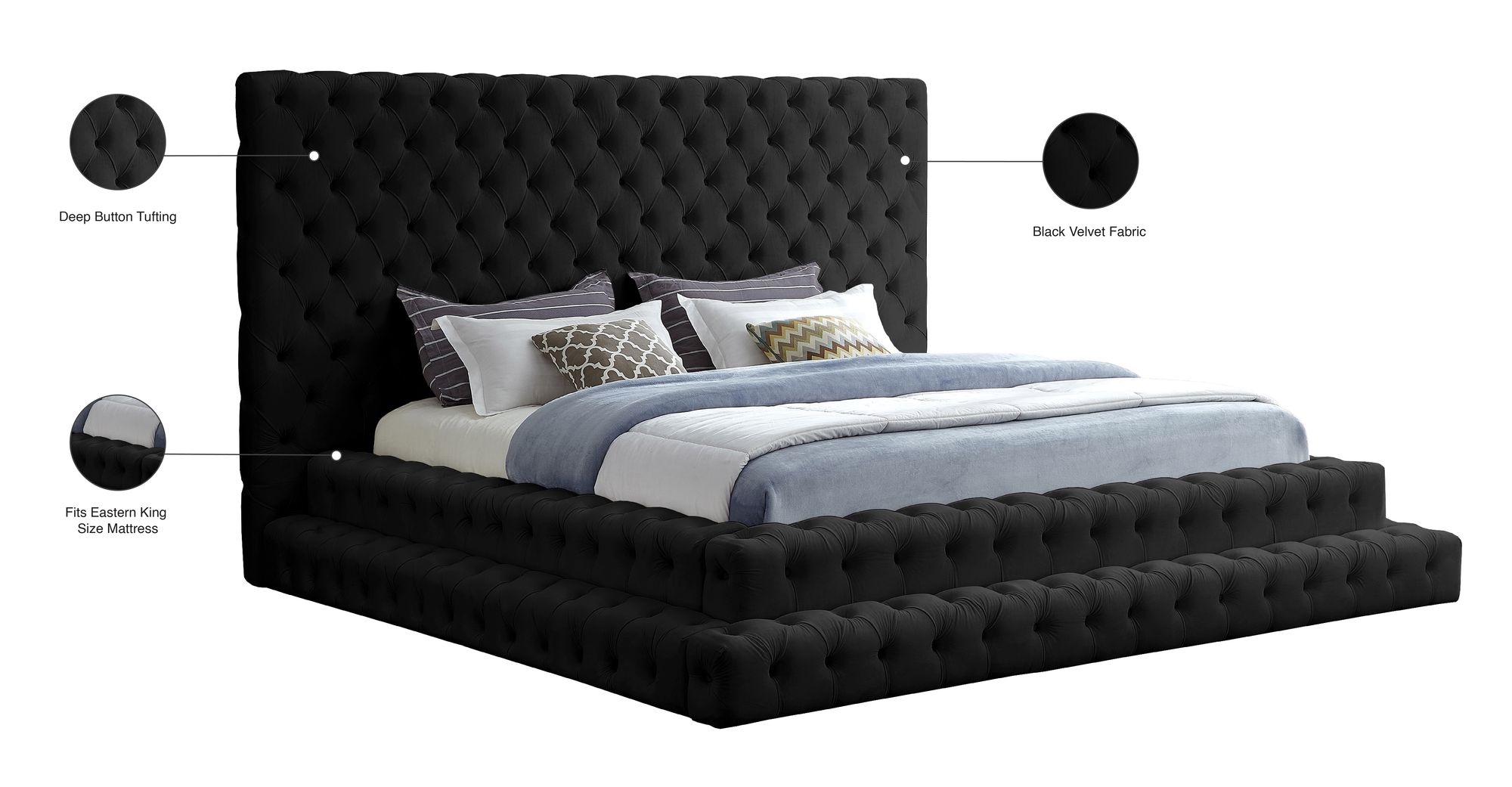 Revel Velvet King Size Bed