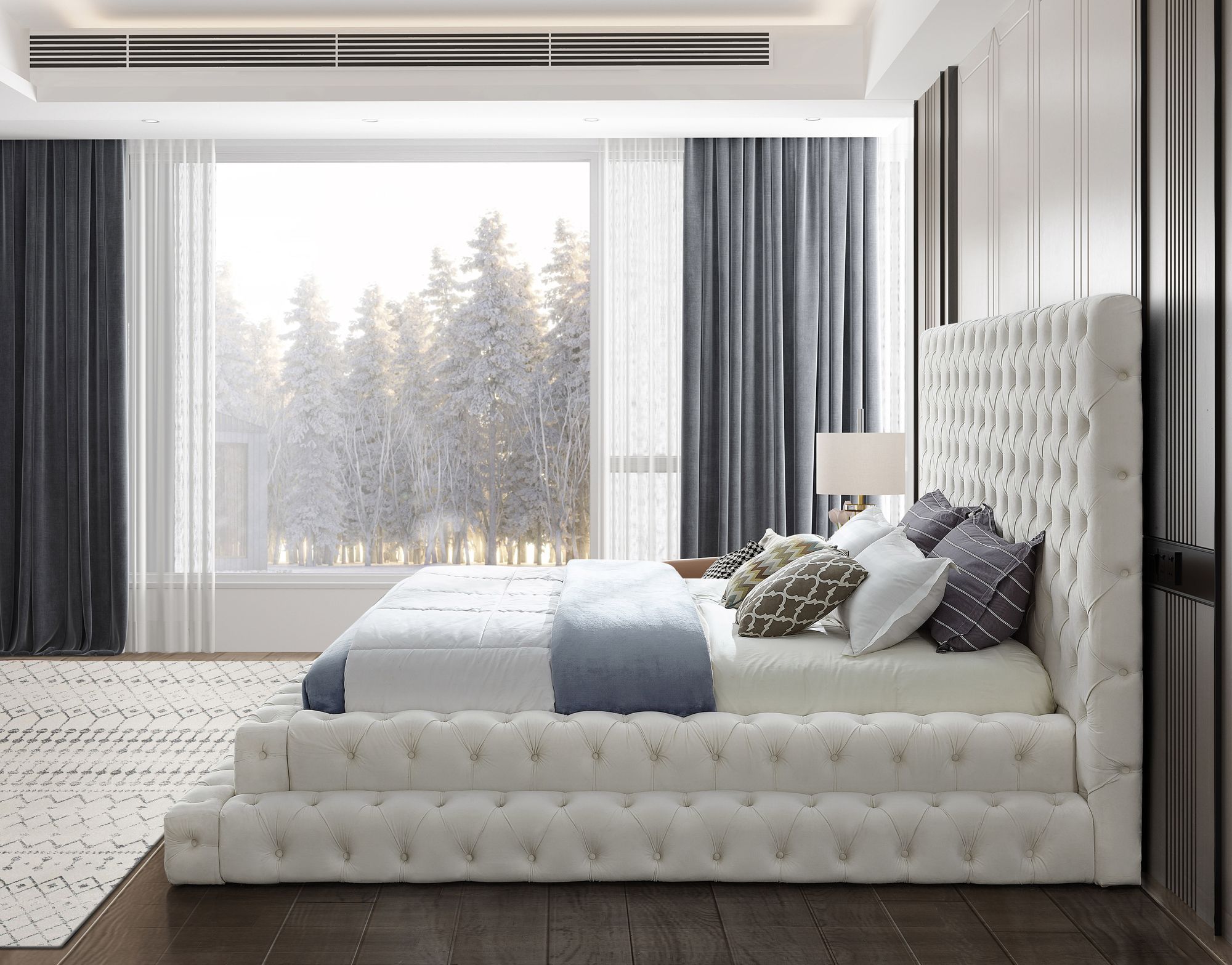 Revel Velvet King Size Bed