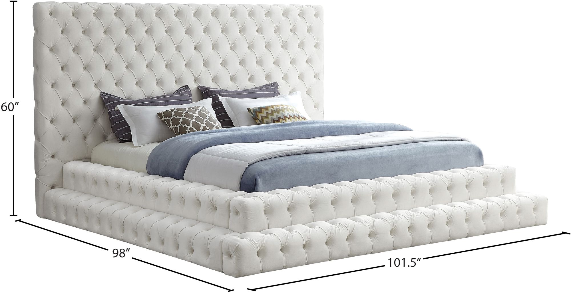 Revel Velvet King Size Bed