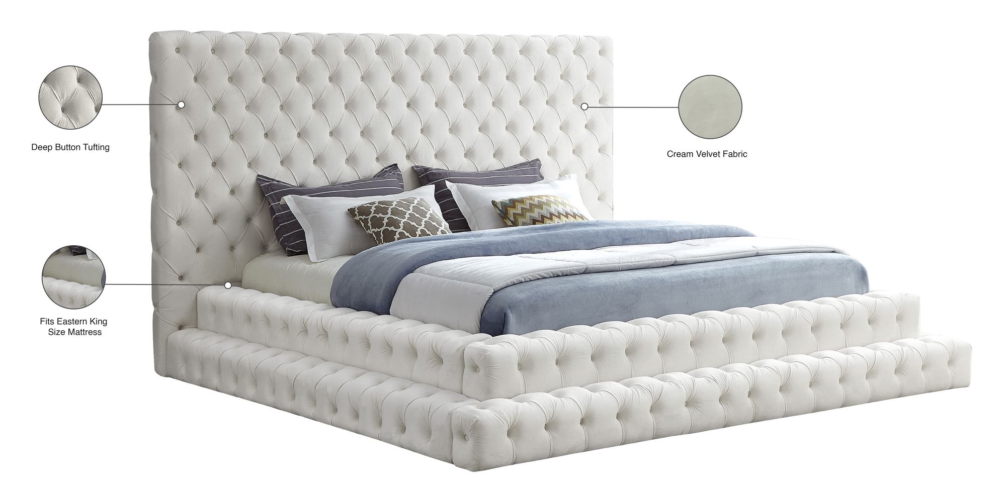 Revel Velvet King Size Bed