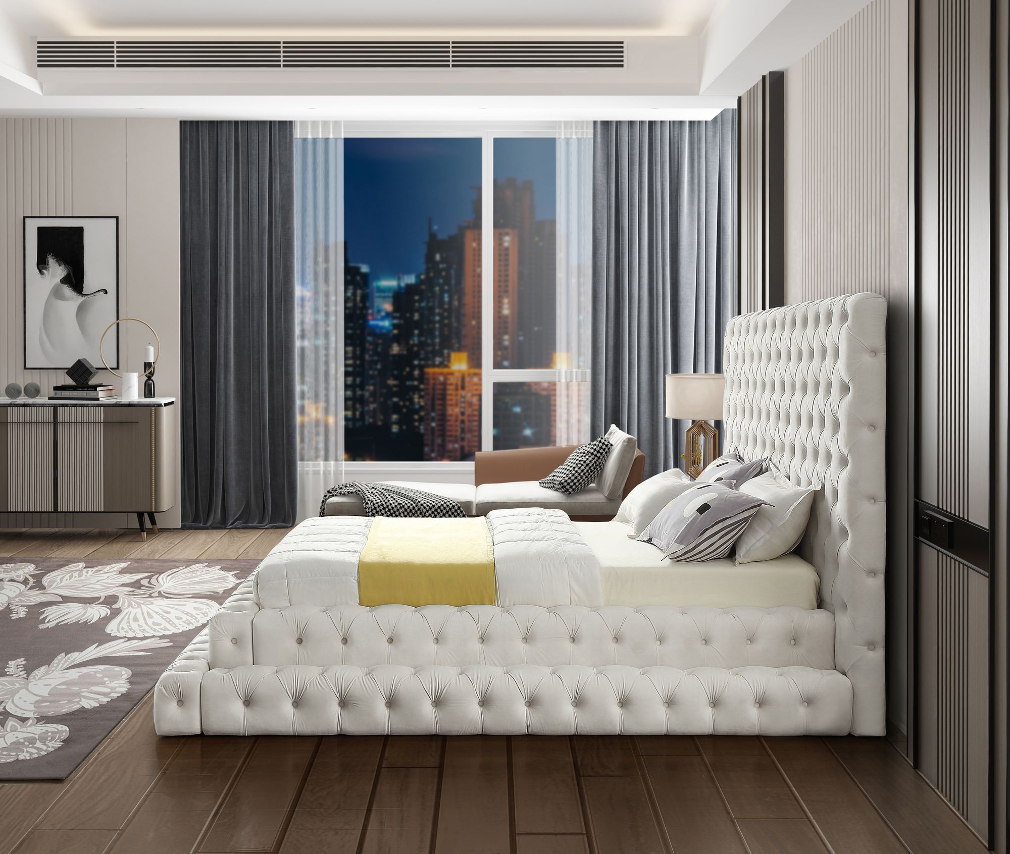 Revel Velvet Queen Size Bed