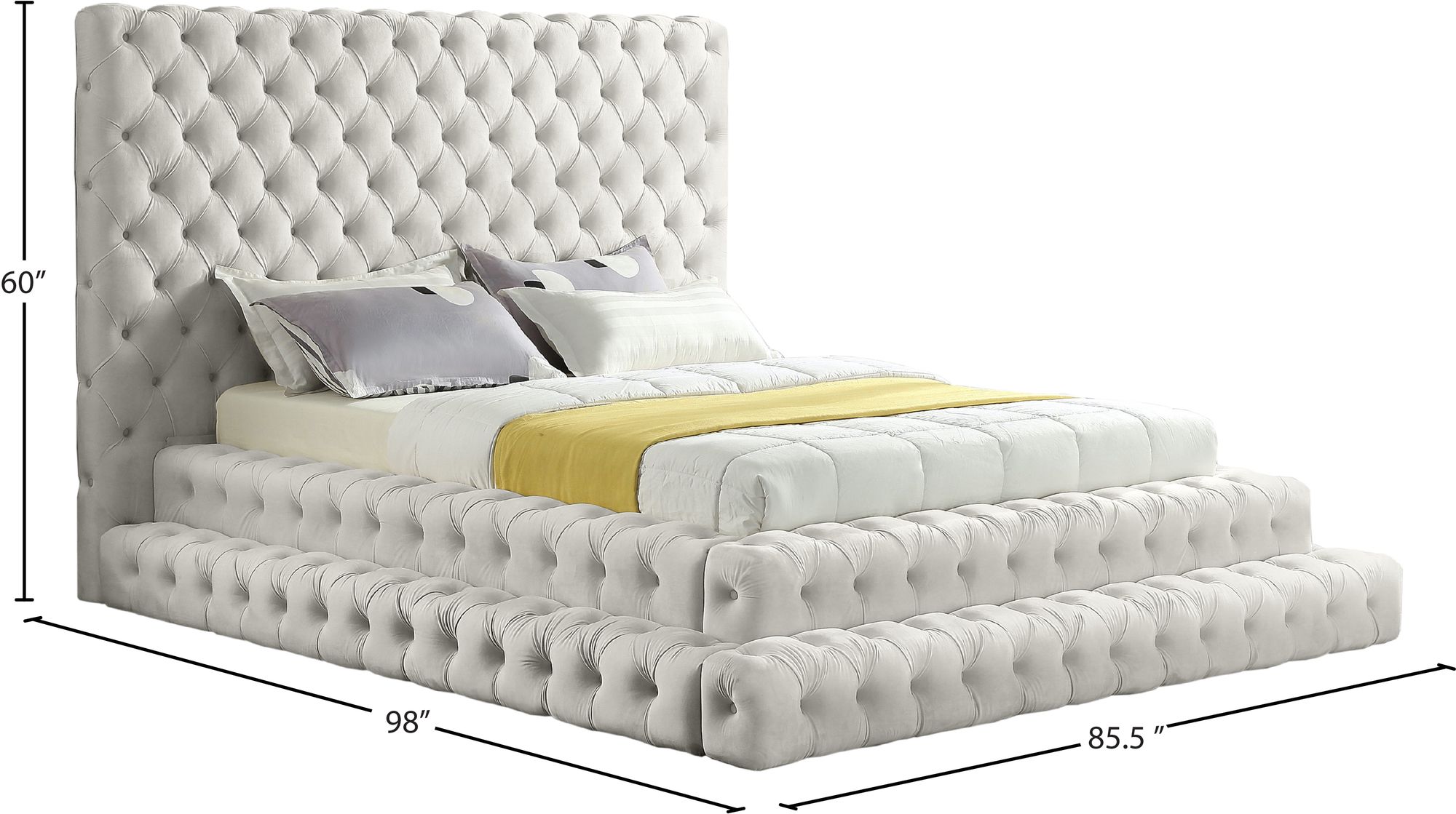 Revel Velvet Queen Size Bed