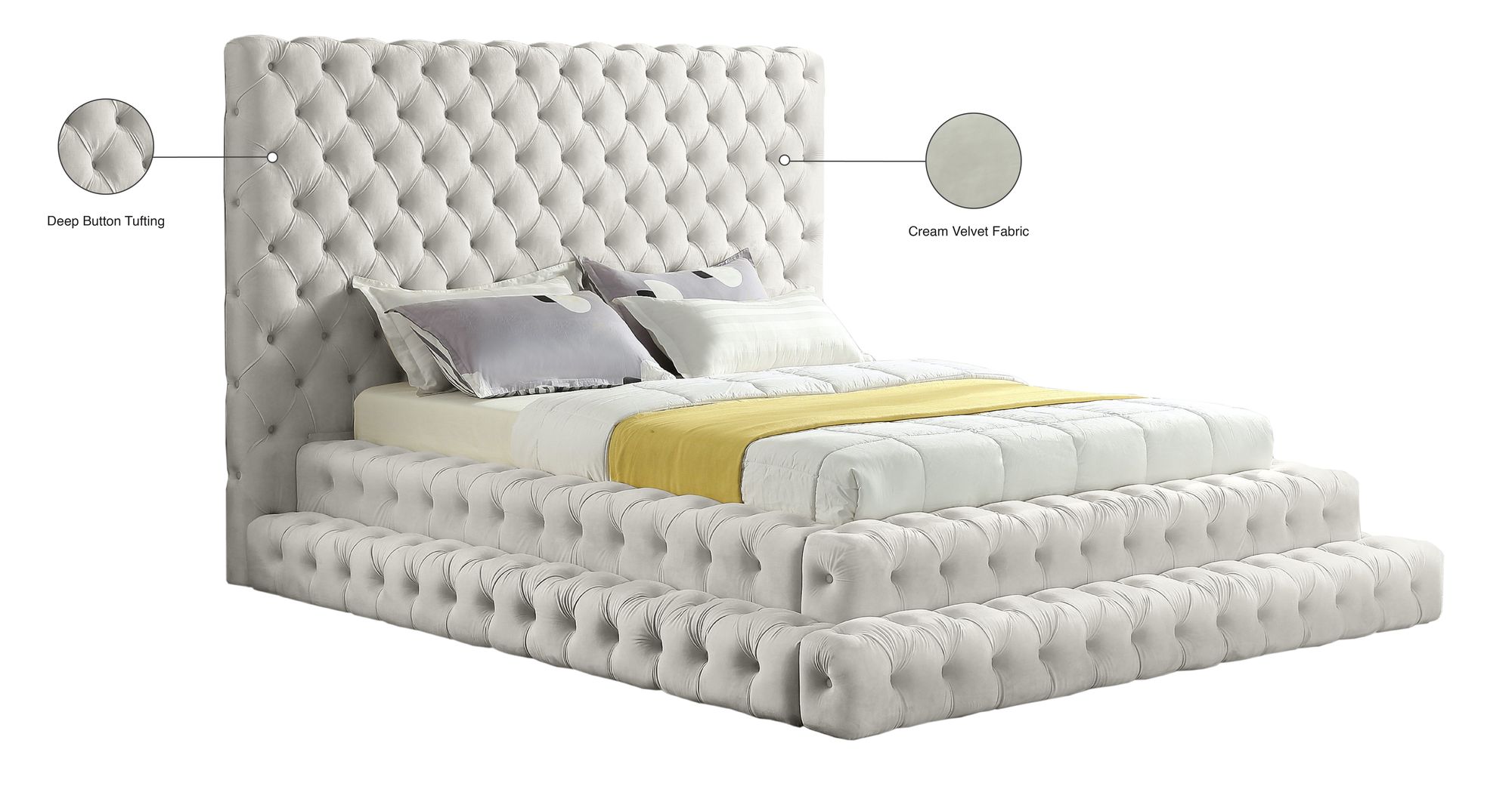Revel Velvet Queen Size Bed